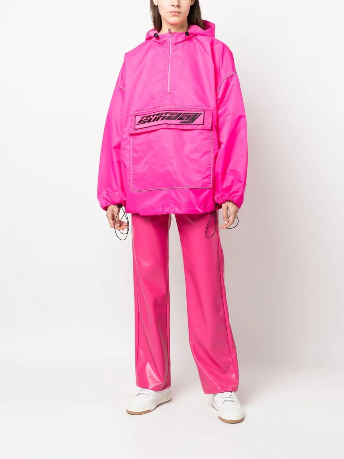 embroidered-logo hooded jacket