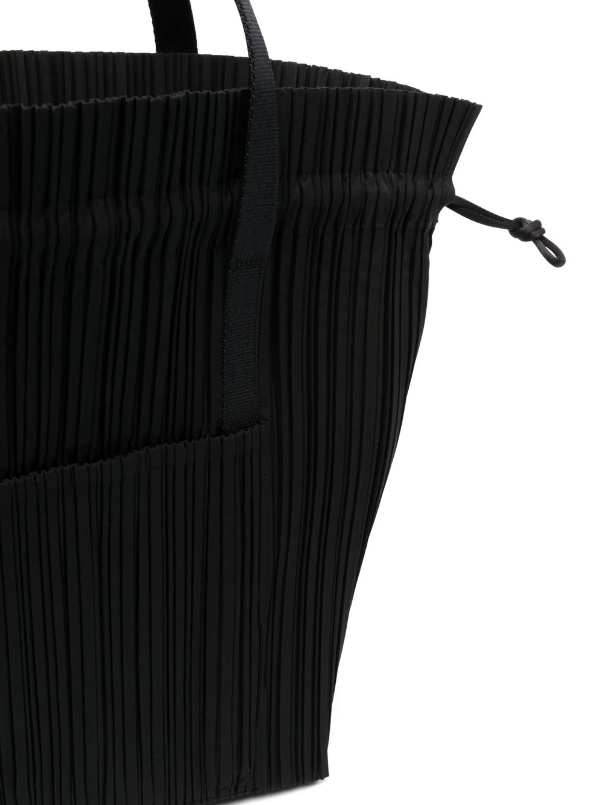 fully-pleated drawstring tote bag