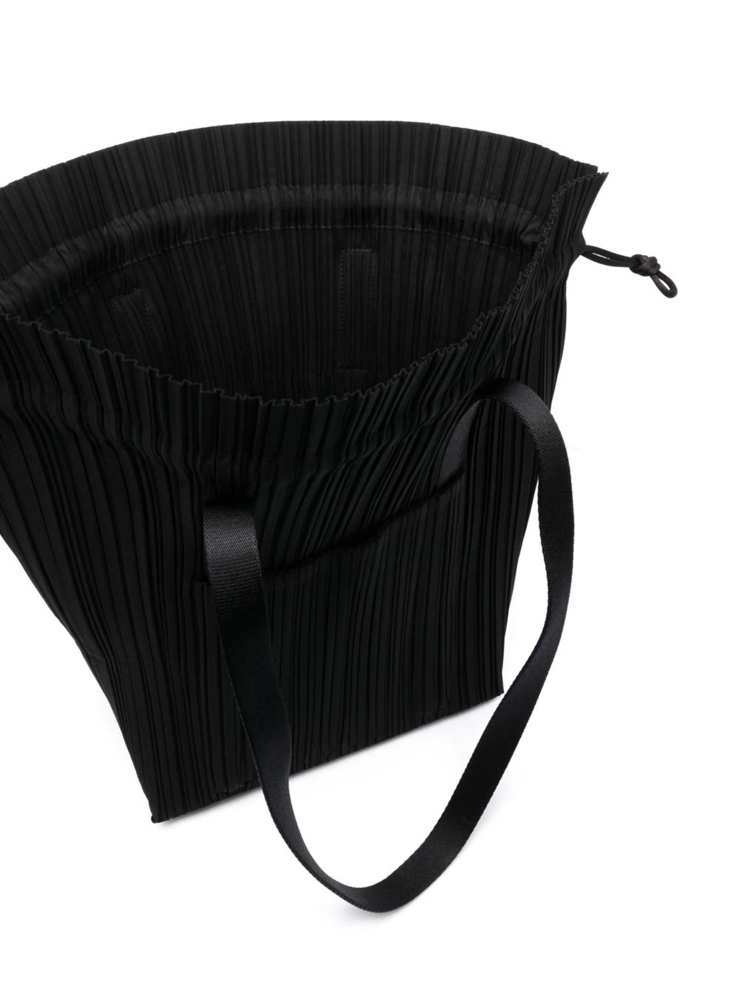 fully-pleated drawstring tote bag