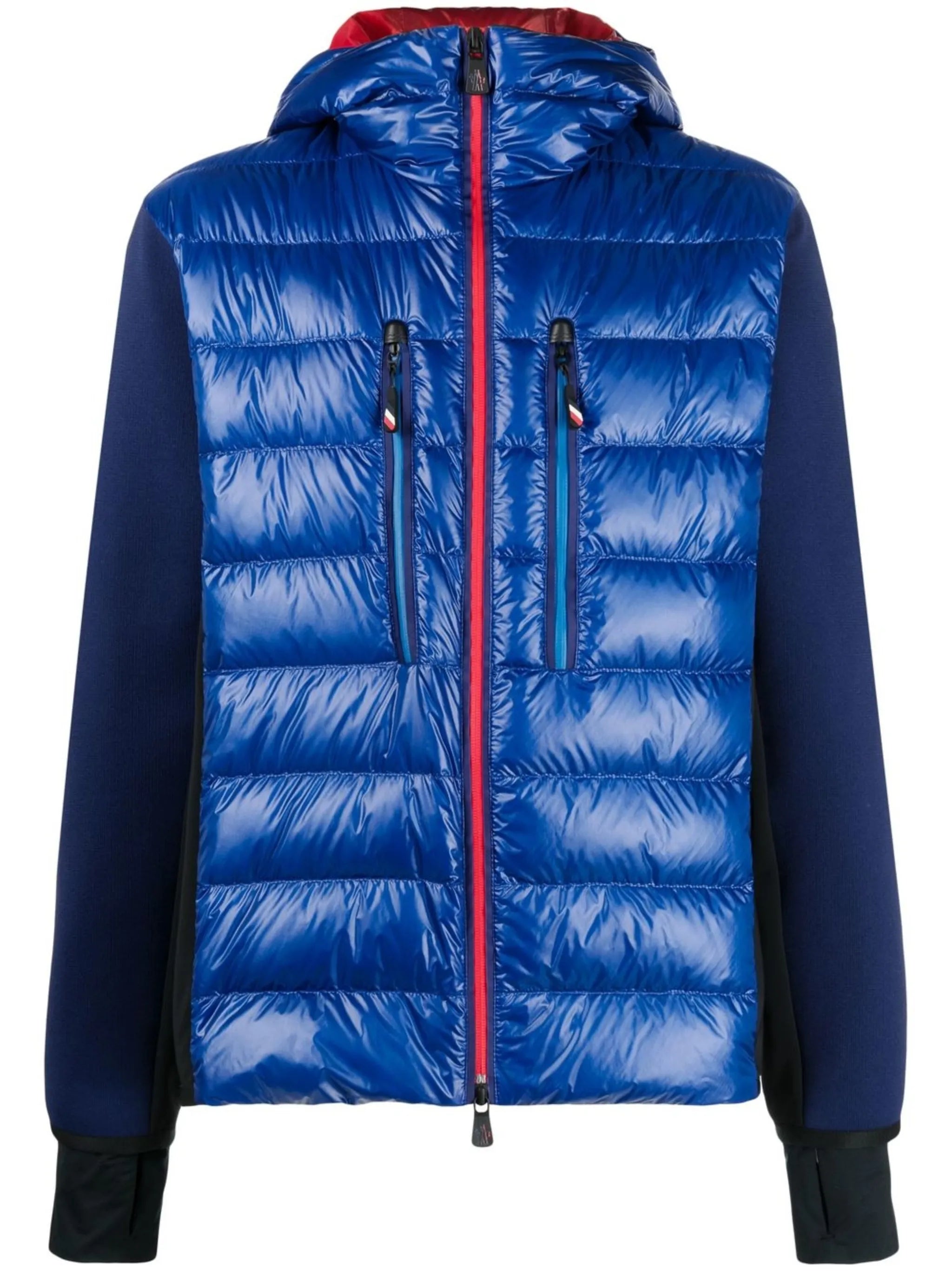 quilted-panel fleece hooded jacket