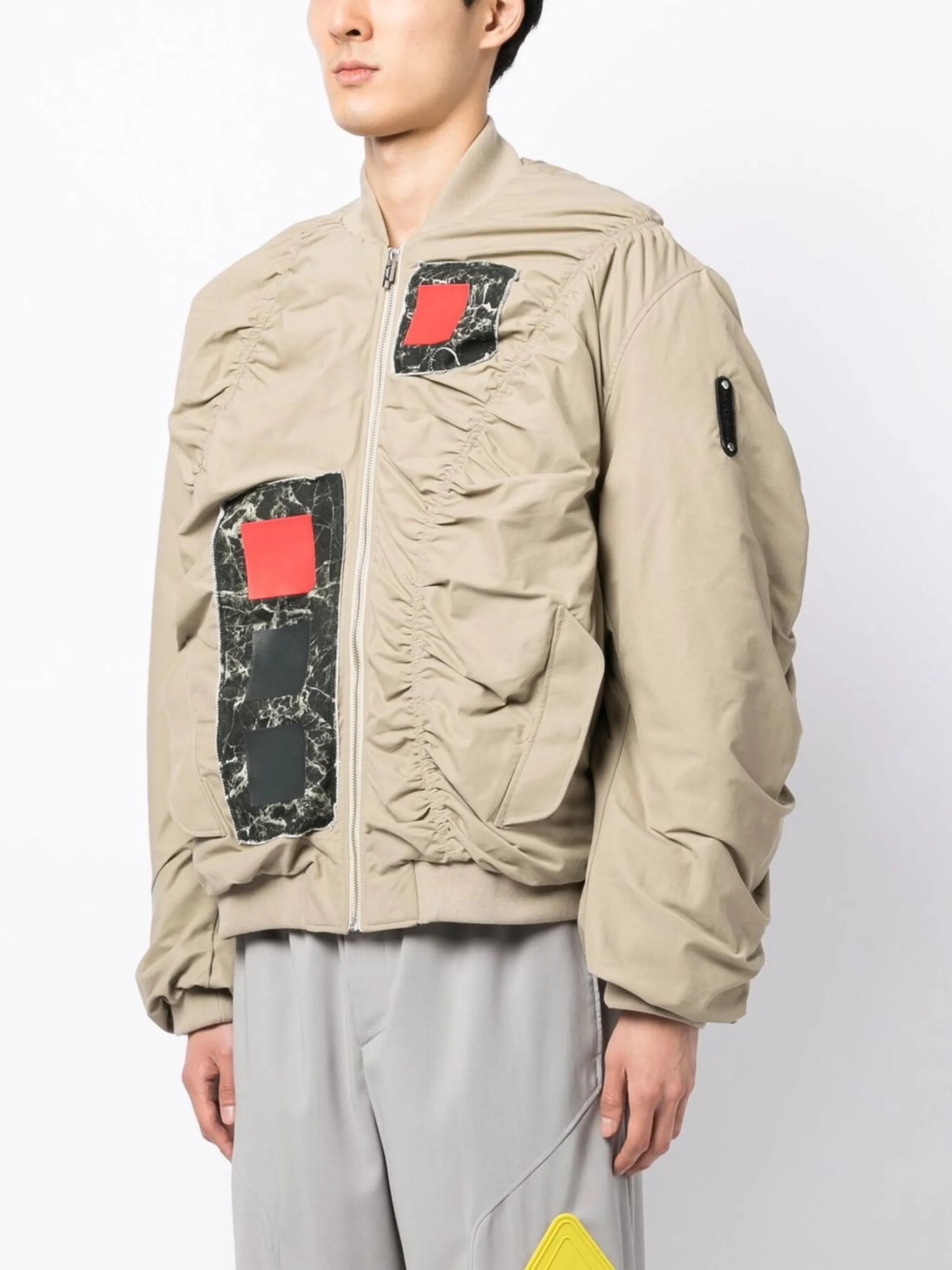 contrast-panel bomber jacket