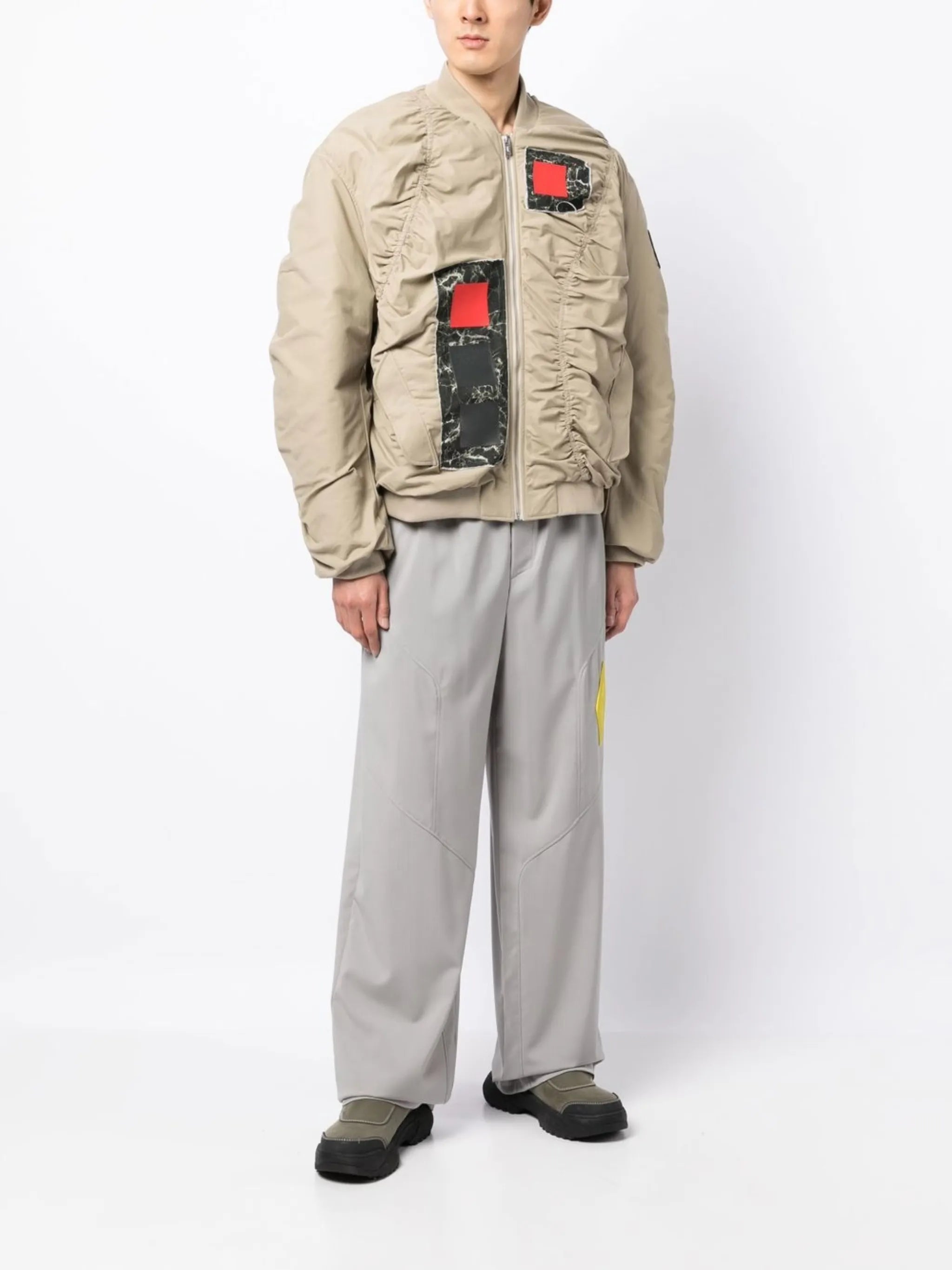 contrast-panel bomber jacket