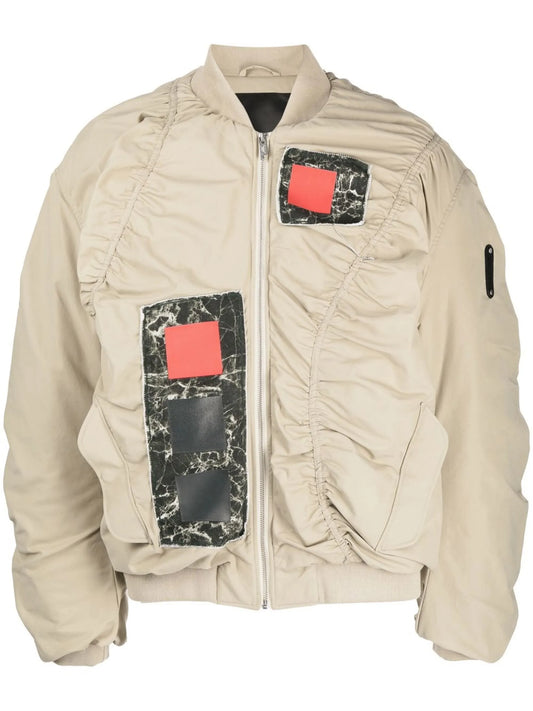 contrast-panel bomber jacket