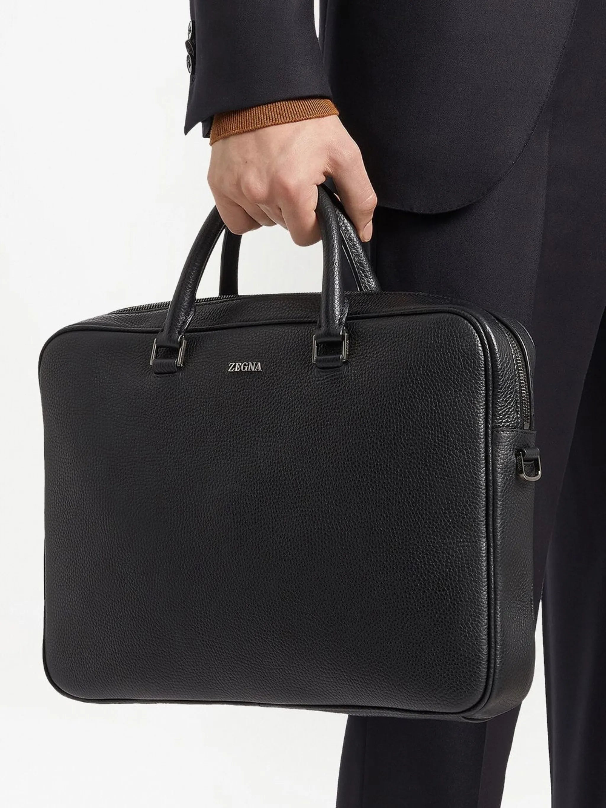Grained Leather Edgy Business bag