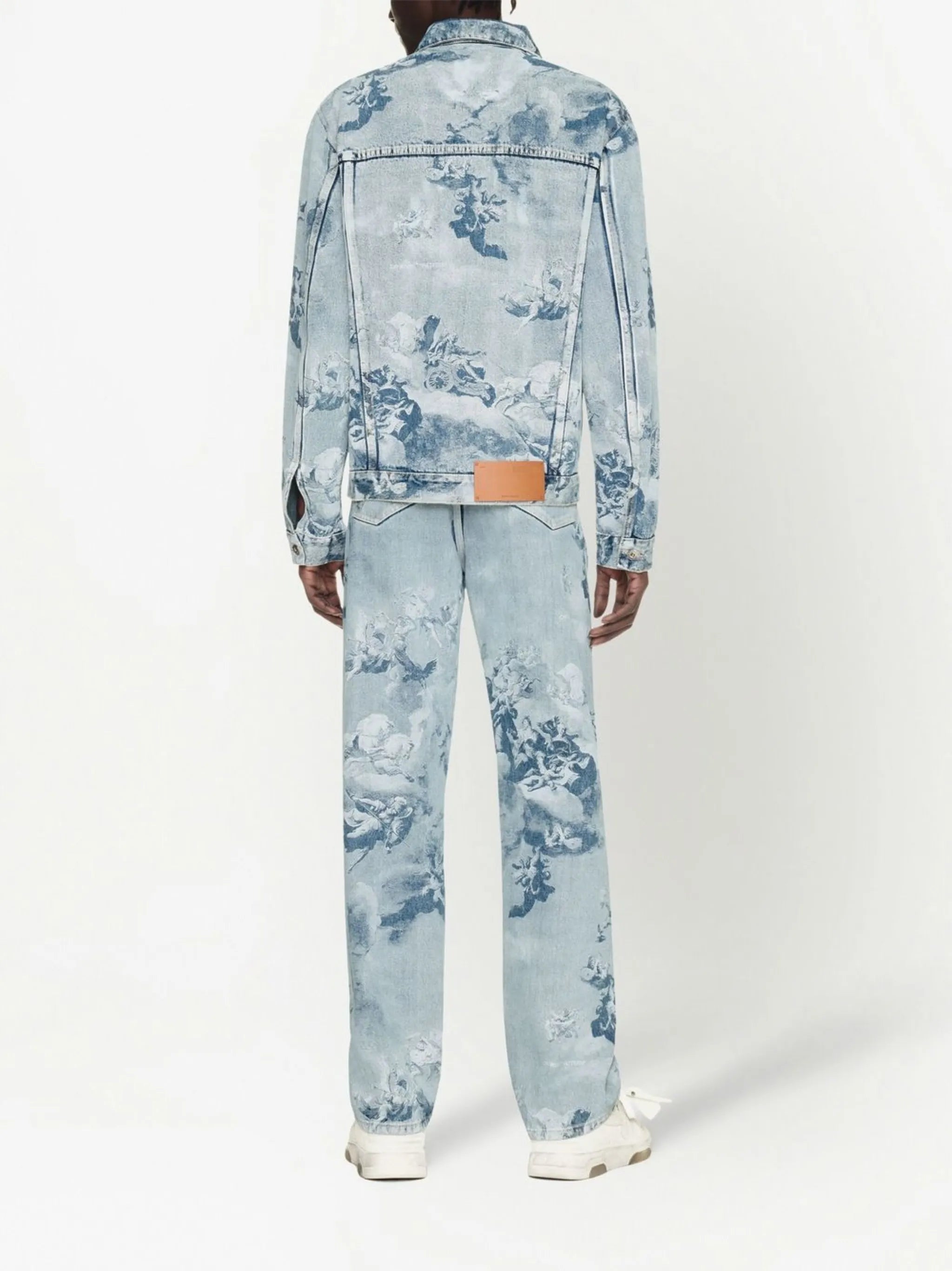 Skate painting-print denim jacket