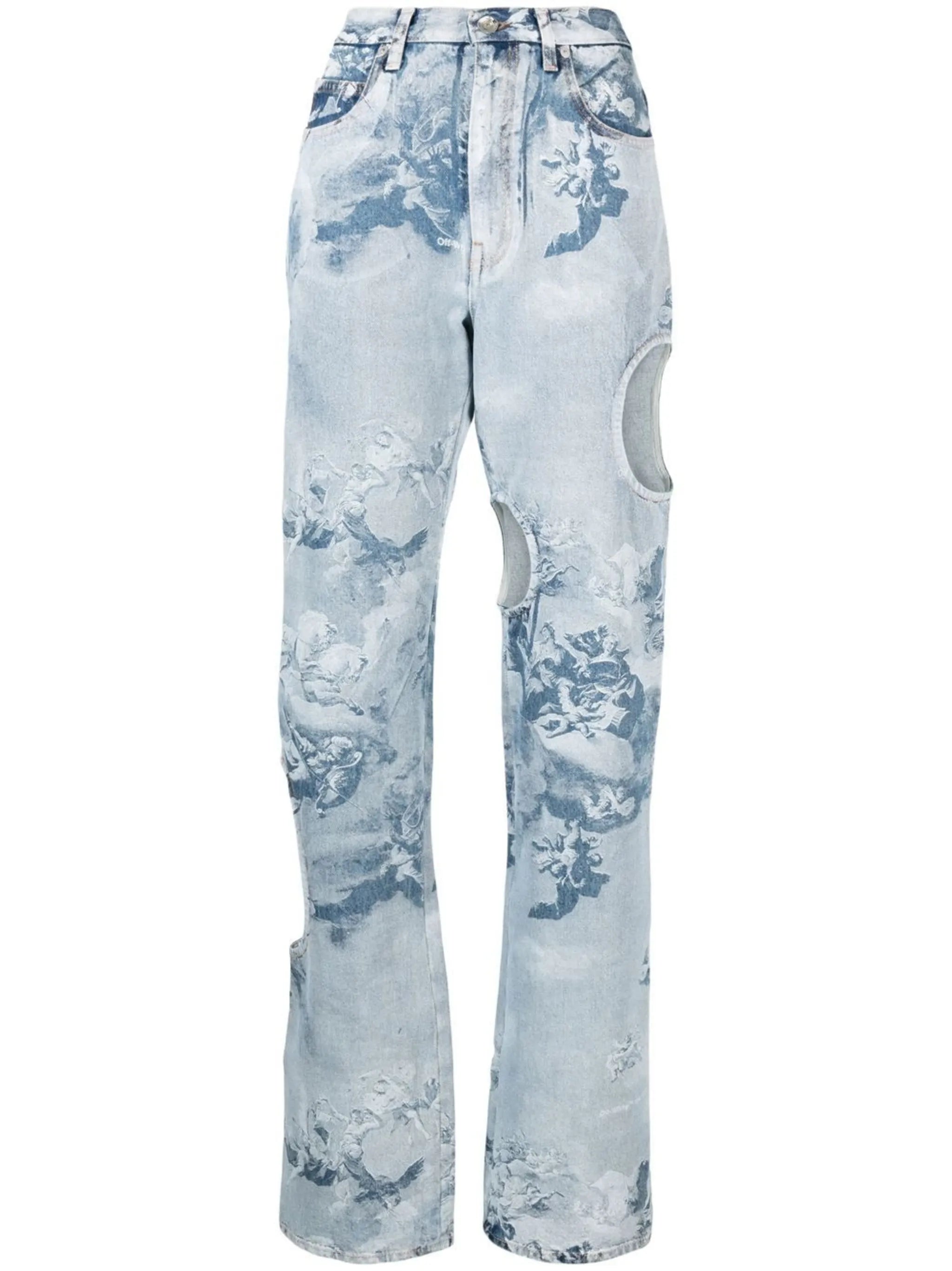 cut-out detail denim jeans