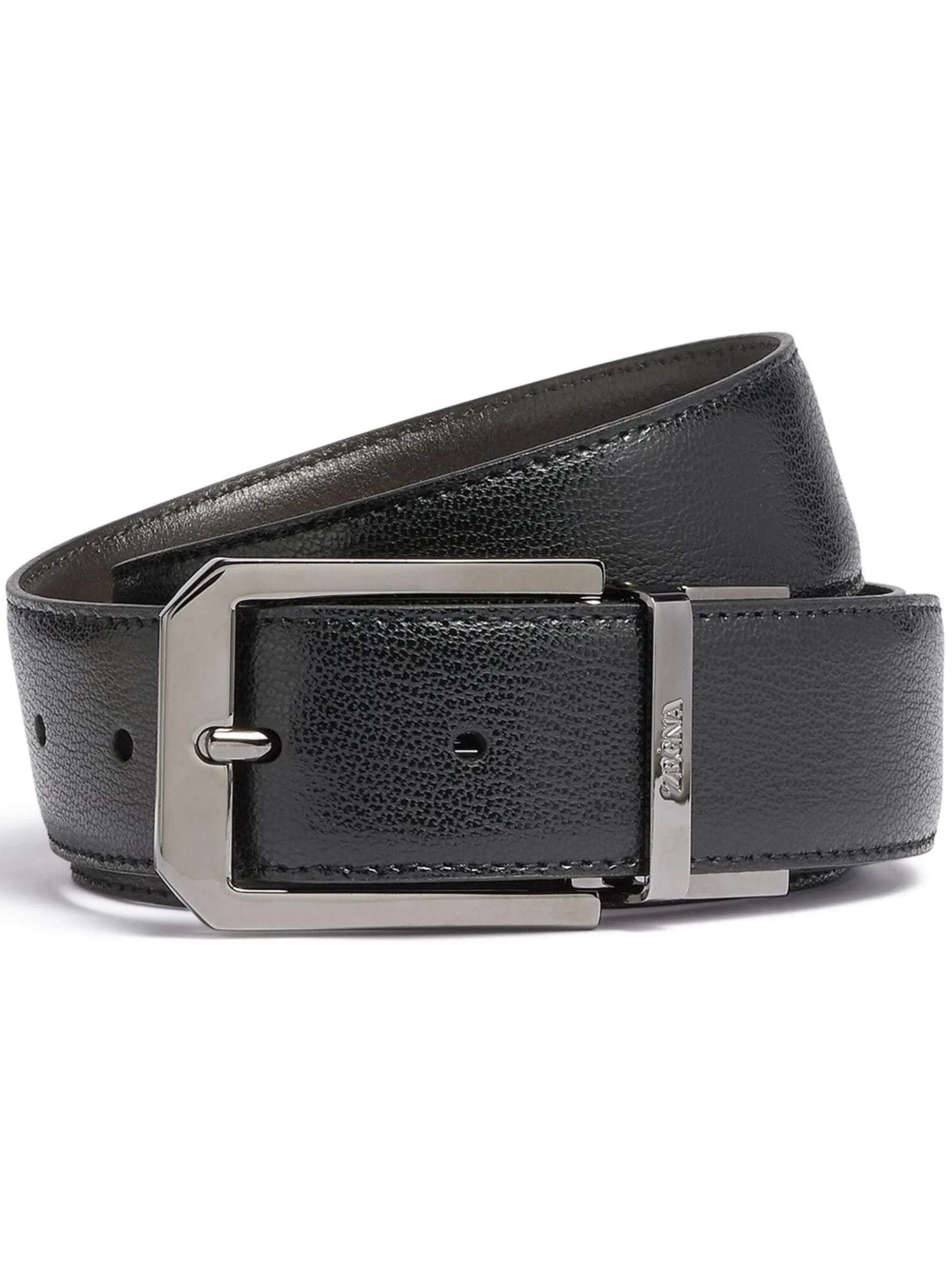 logo-buckle leather belt