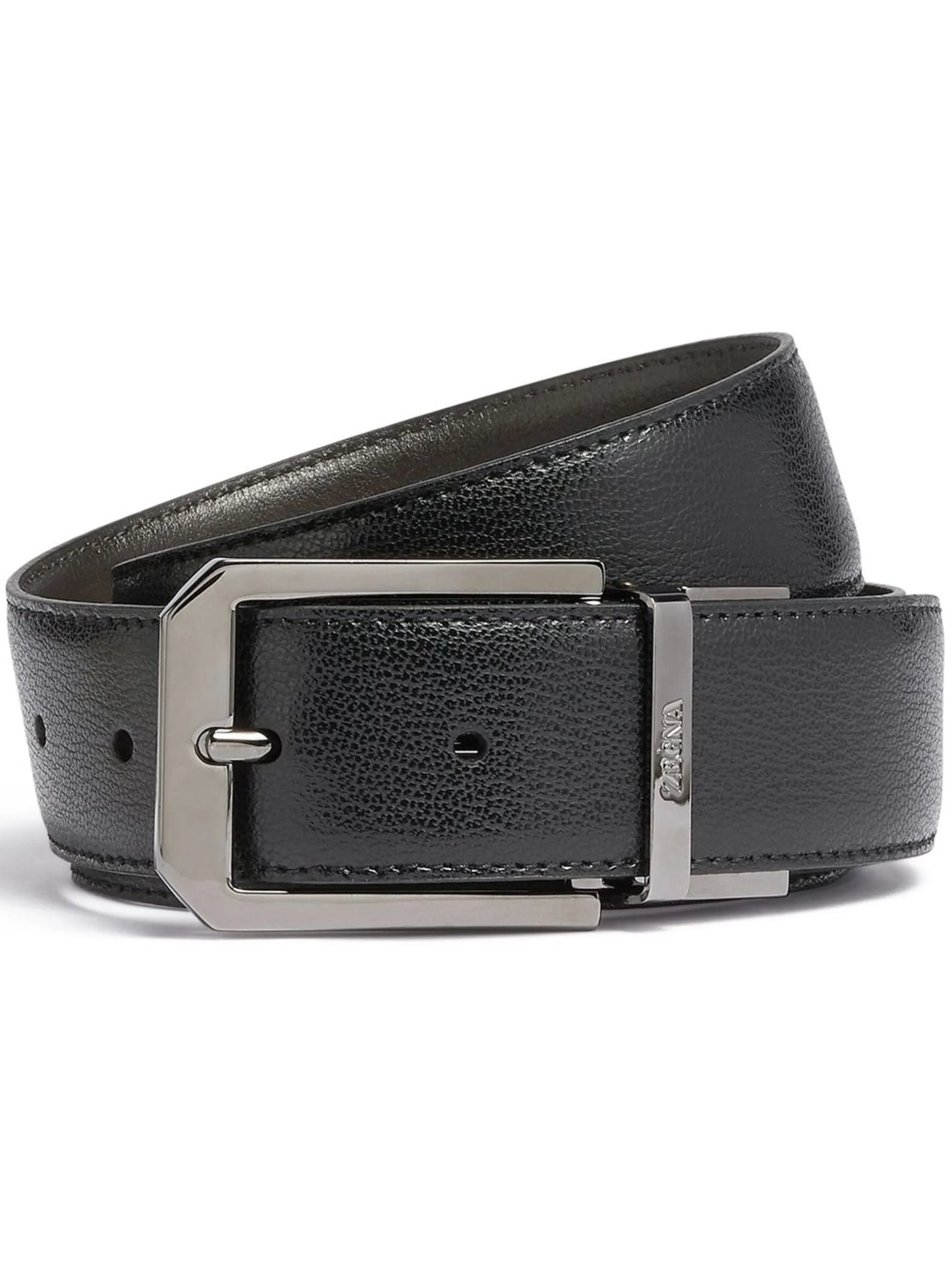 logo-buckle leather belt