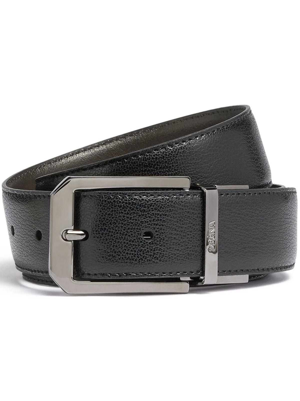 logo-buckle leather belt