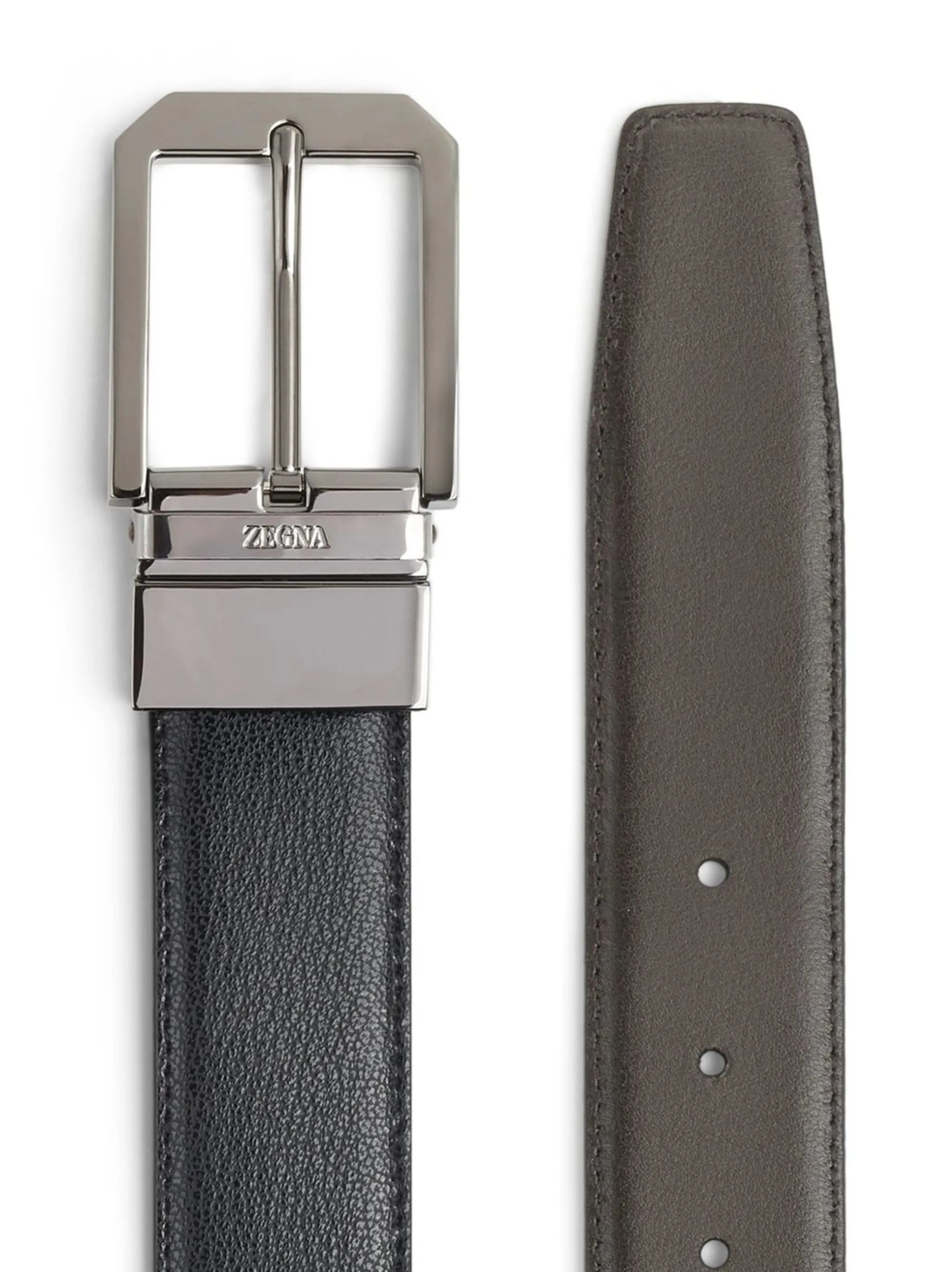 logo-buckle leather belt