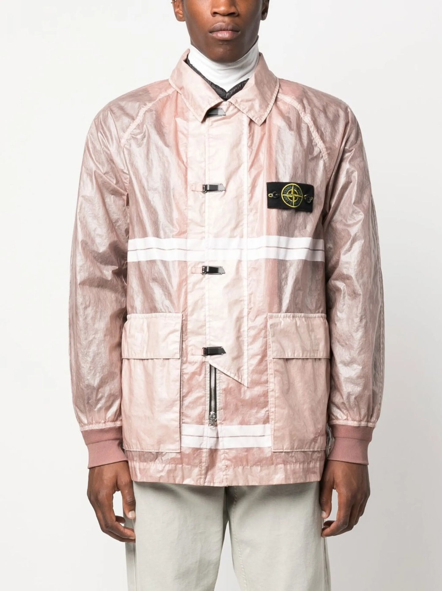 logo-patch double-layer jacket