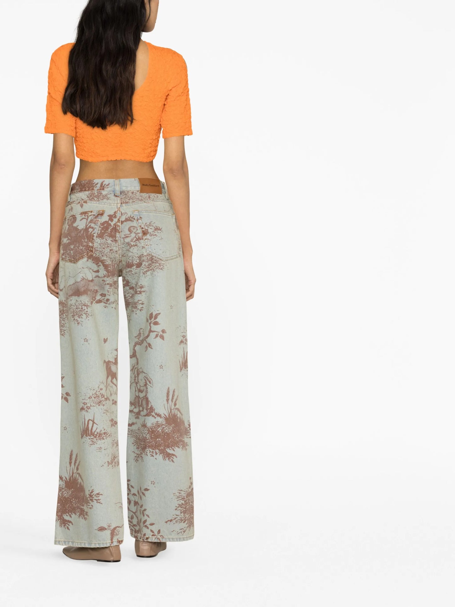 Dorianna printed wide-leg jeans