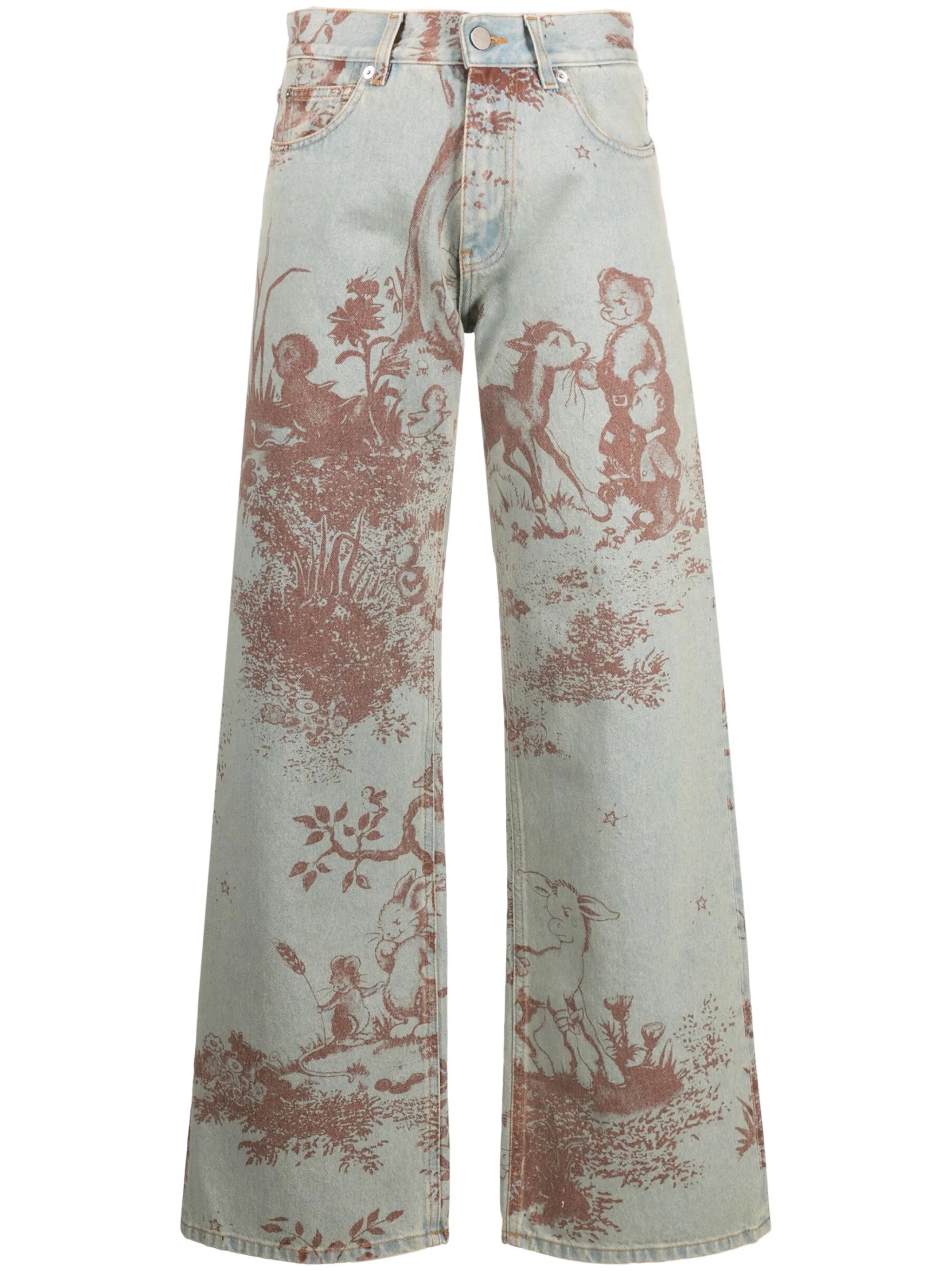 Dorianna printed wide-leg jeans