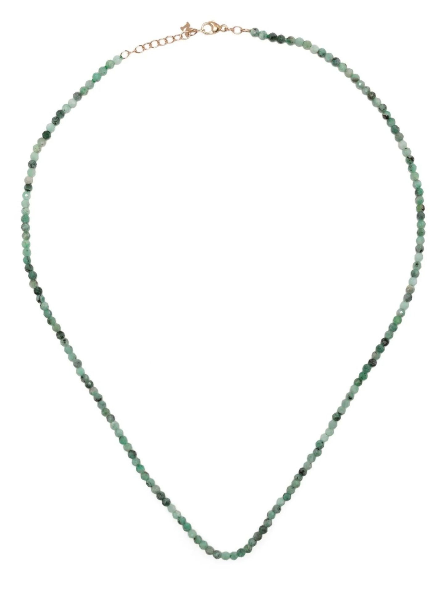 14kt yellow gold emerald beaded necklace