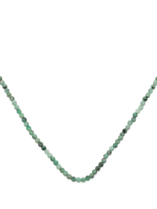 14kt yellow gold emerald beaded necklace