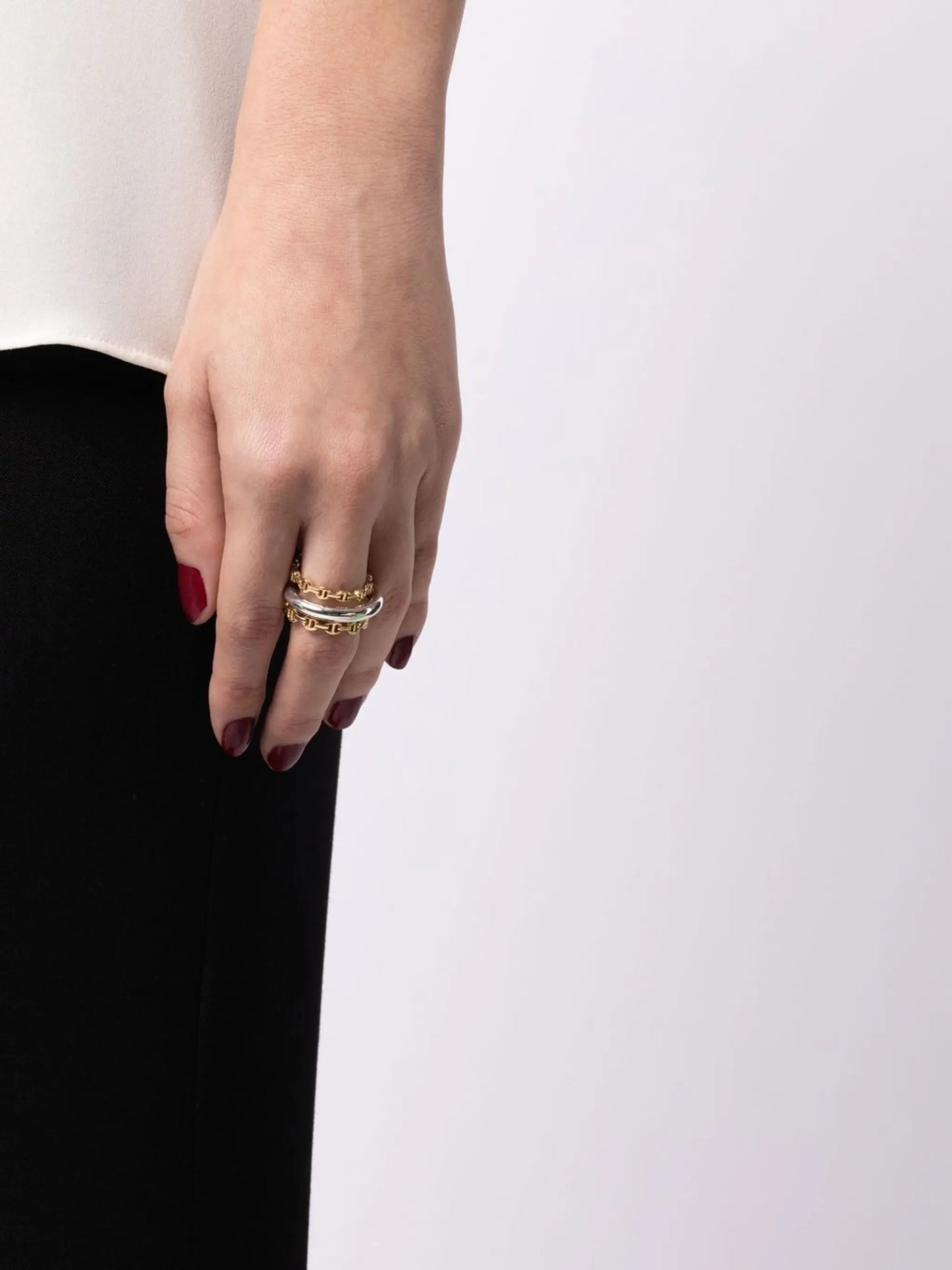 x Hoorsenbuhs 18kt yellow gold Microdame SK Mix stack ring