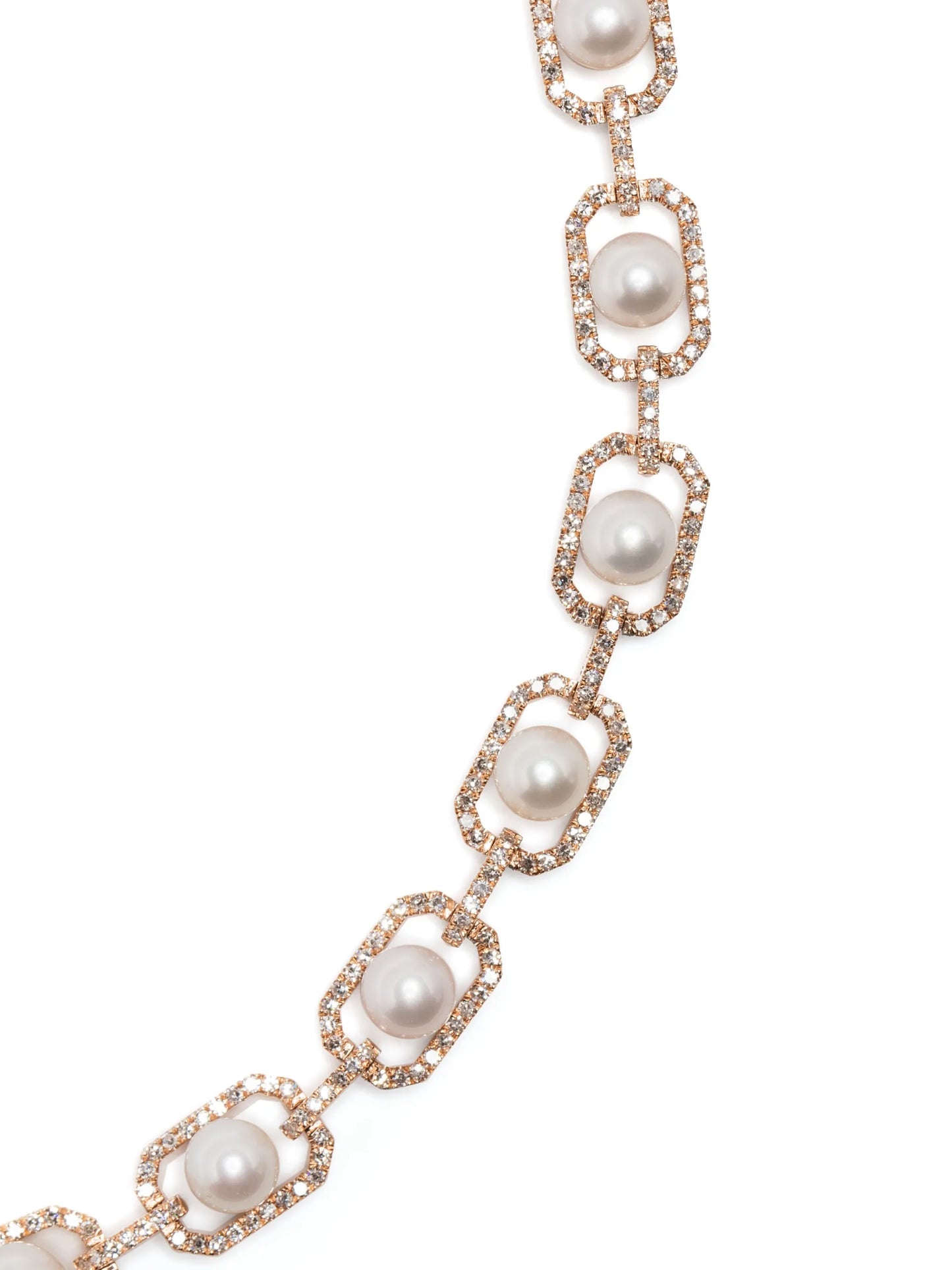 18kt rose gold pearl and diamond necklace