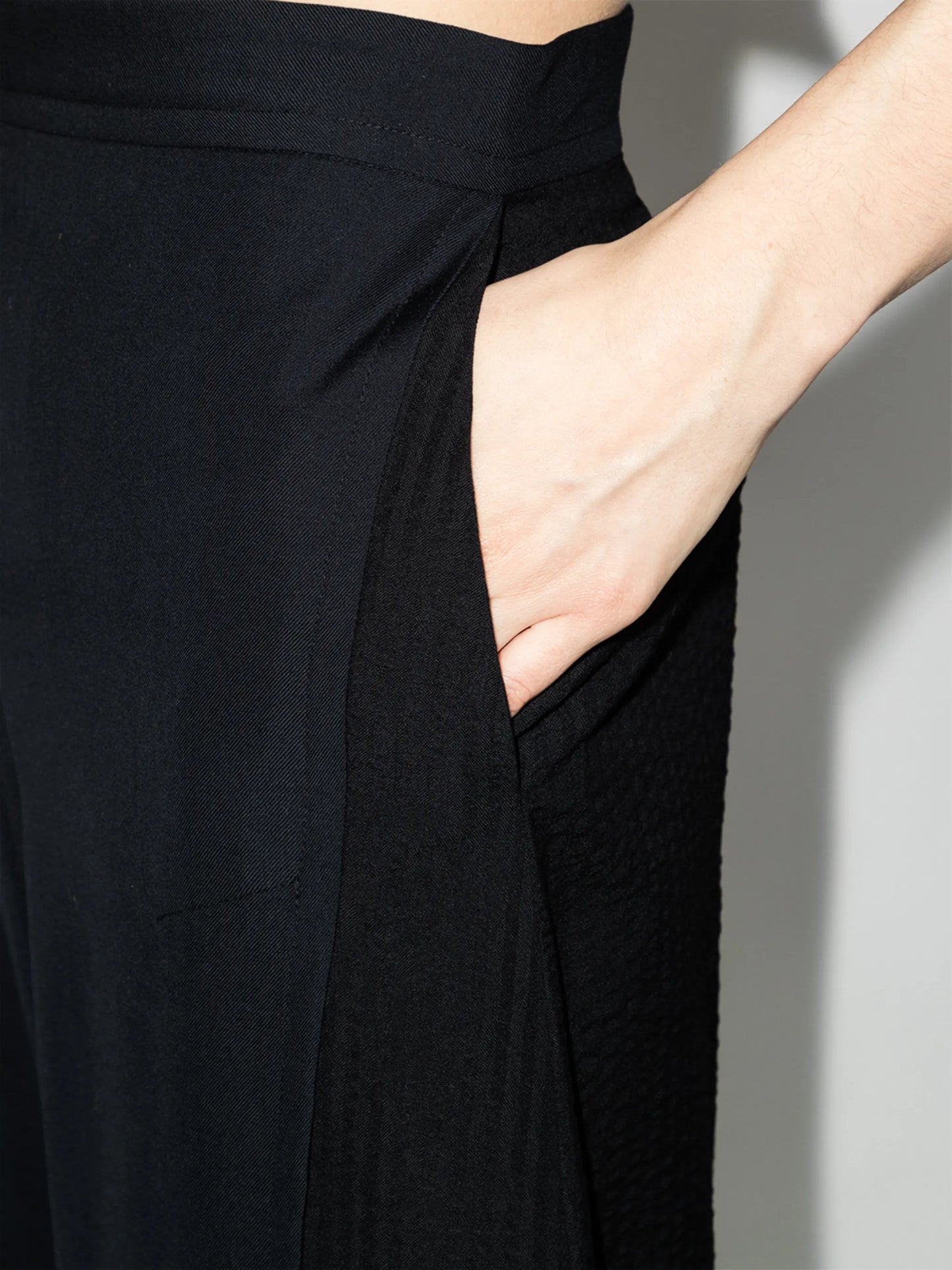 high-waisted tailored trousers