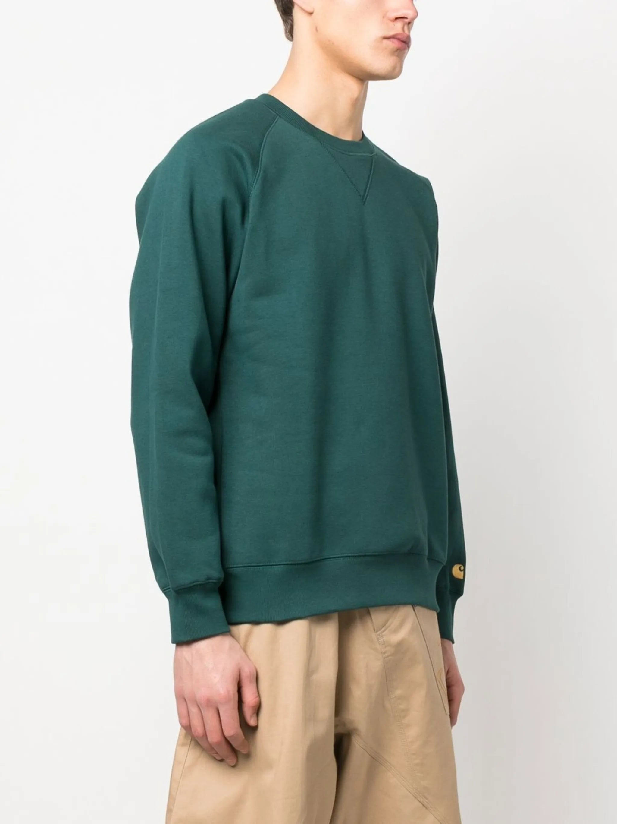 logo-patch crew neck sweatshirt