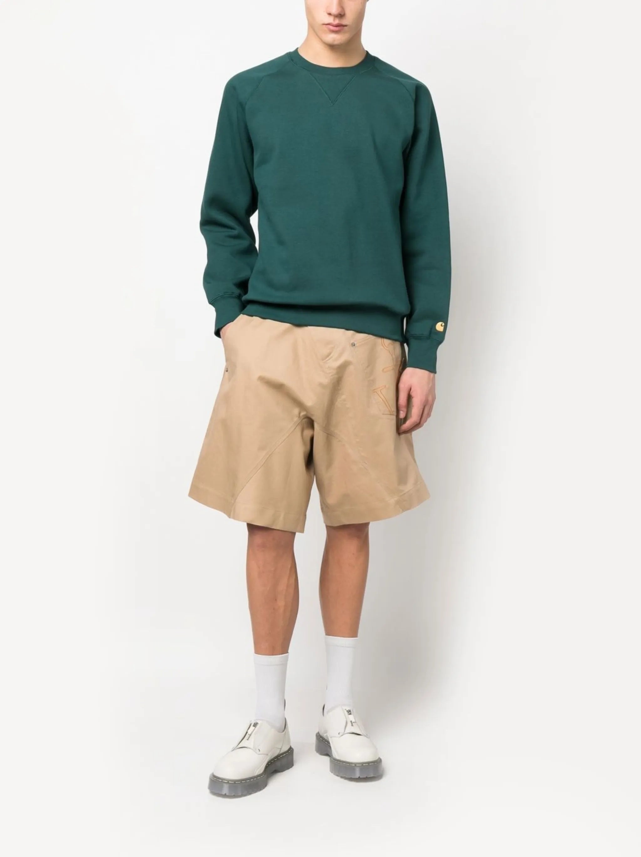 logo-patch crew neck sweatshirt