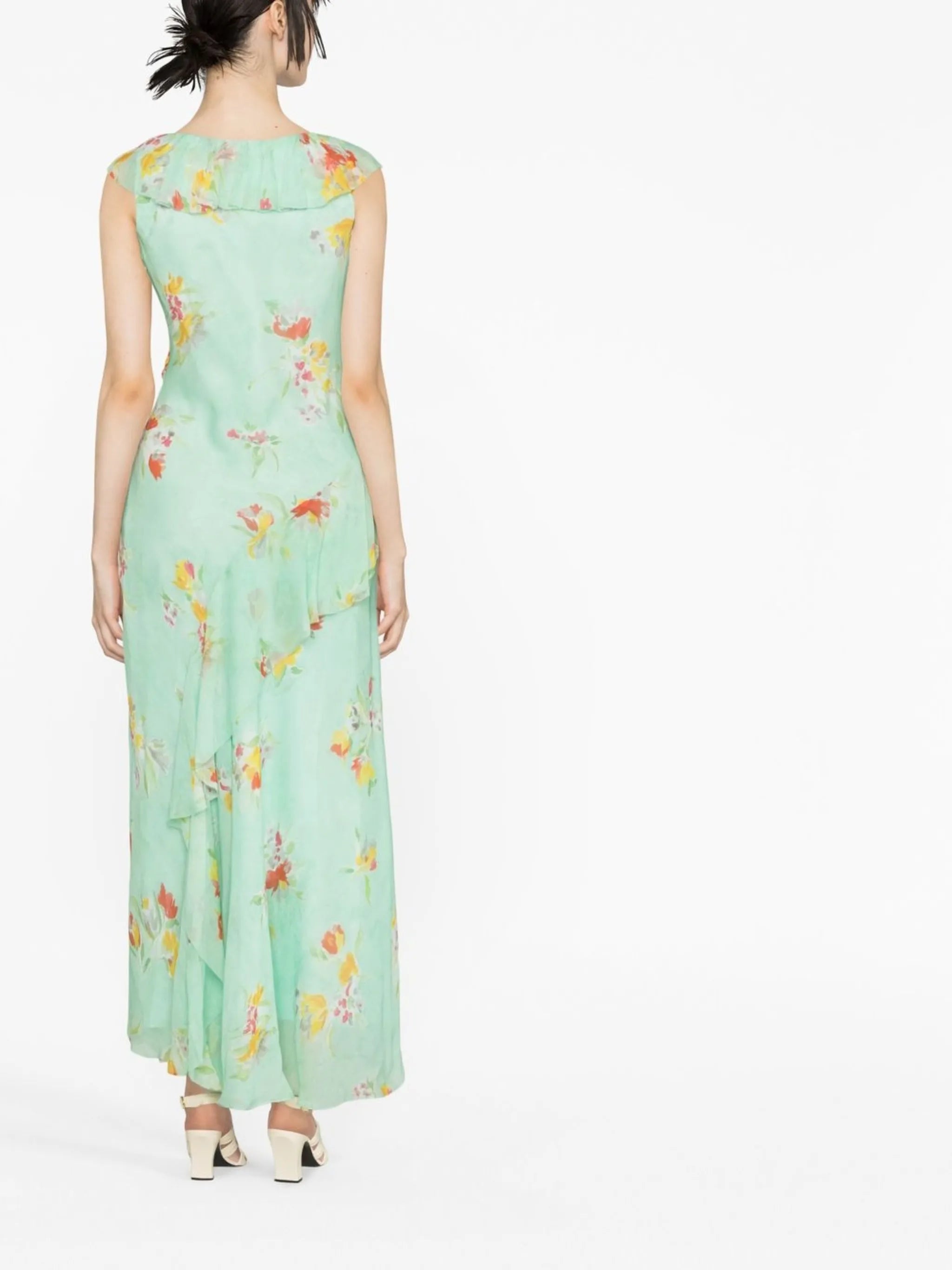 floral-print ruffled dress