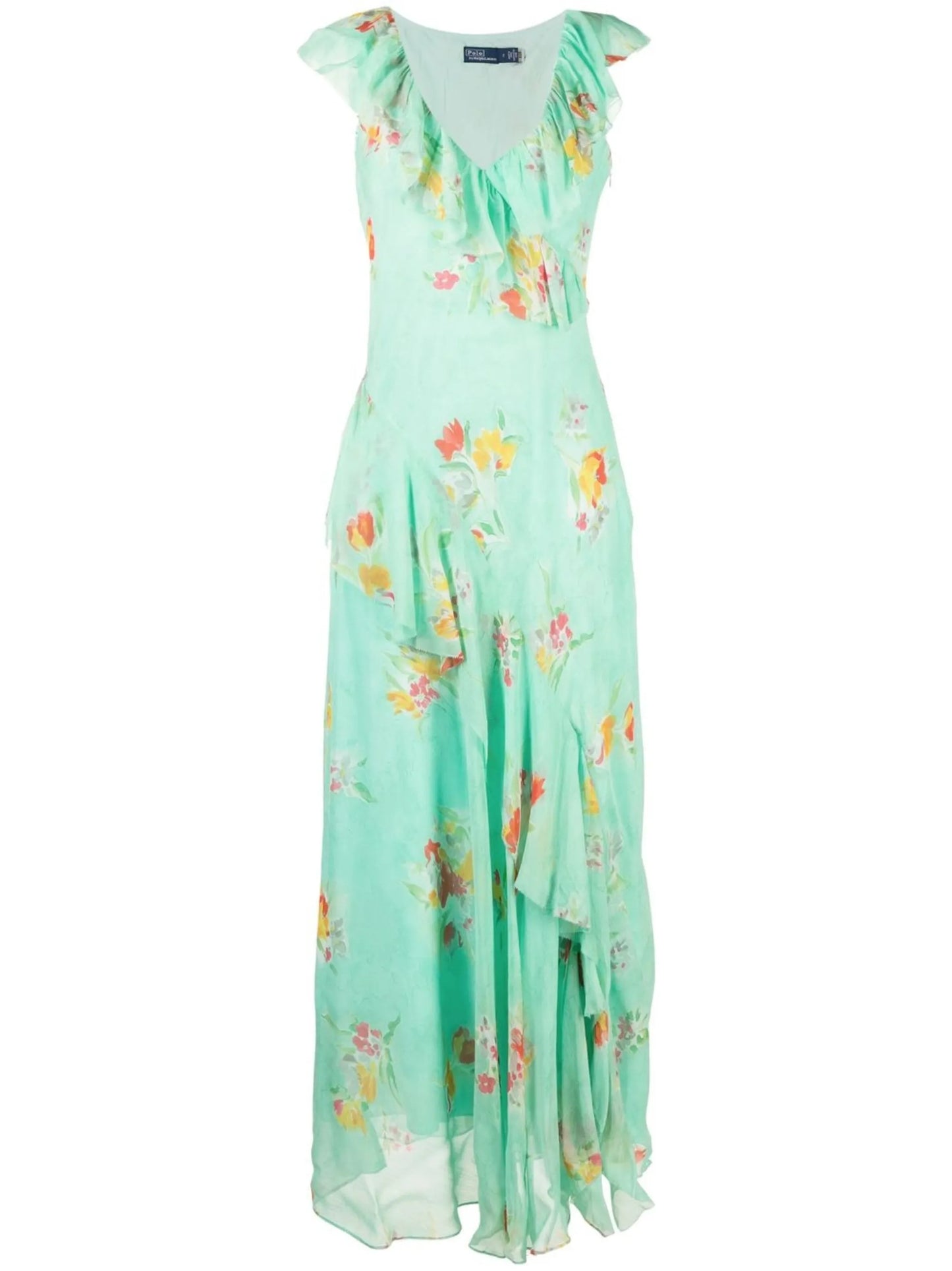 floral-print ruffled dress