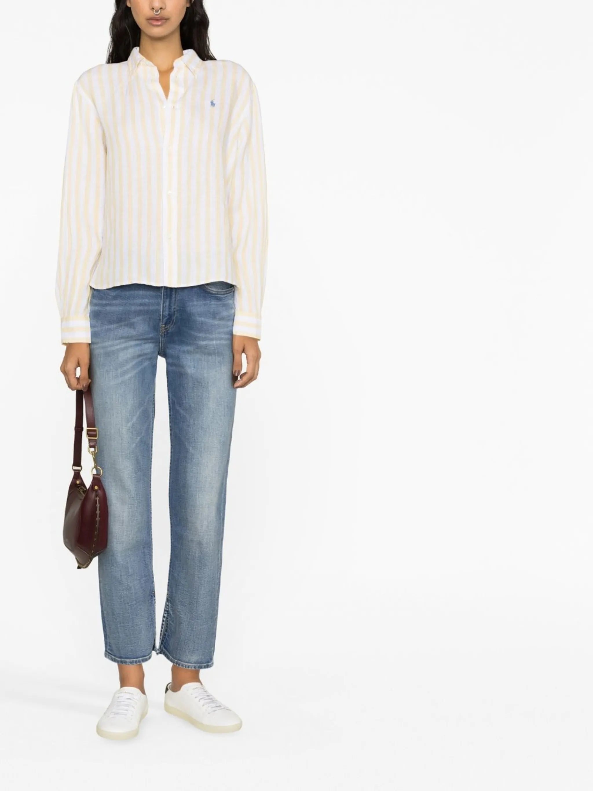 striped cotton button-up shirt