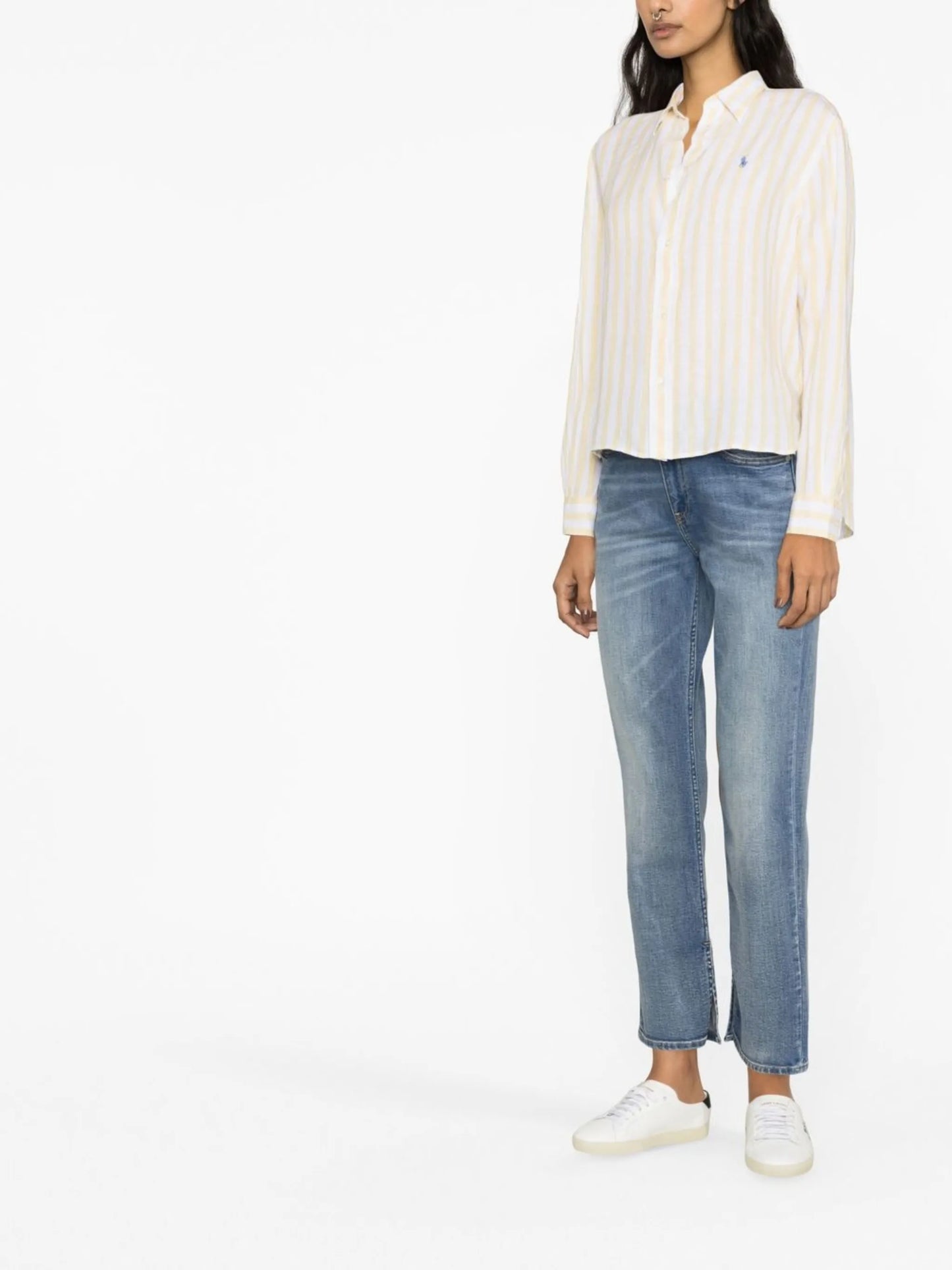 striped cotton button-up shirt