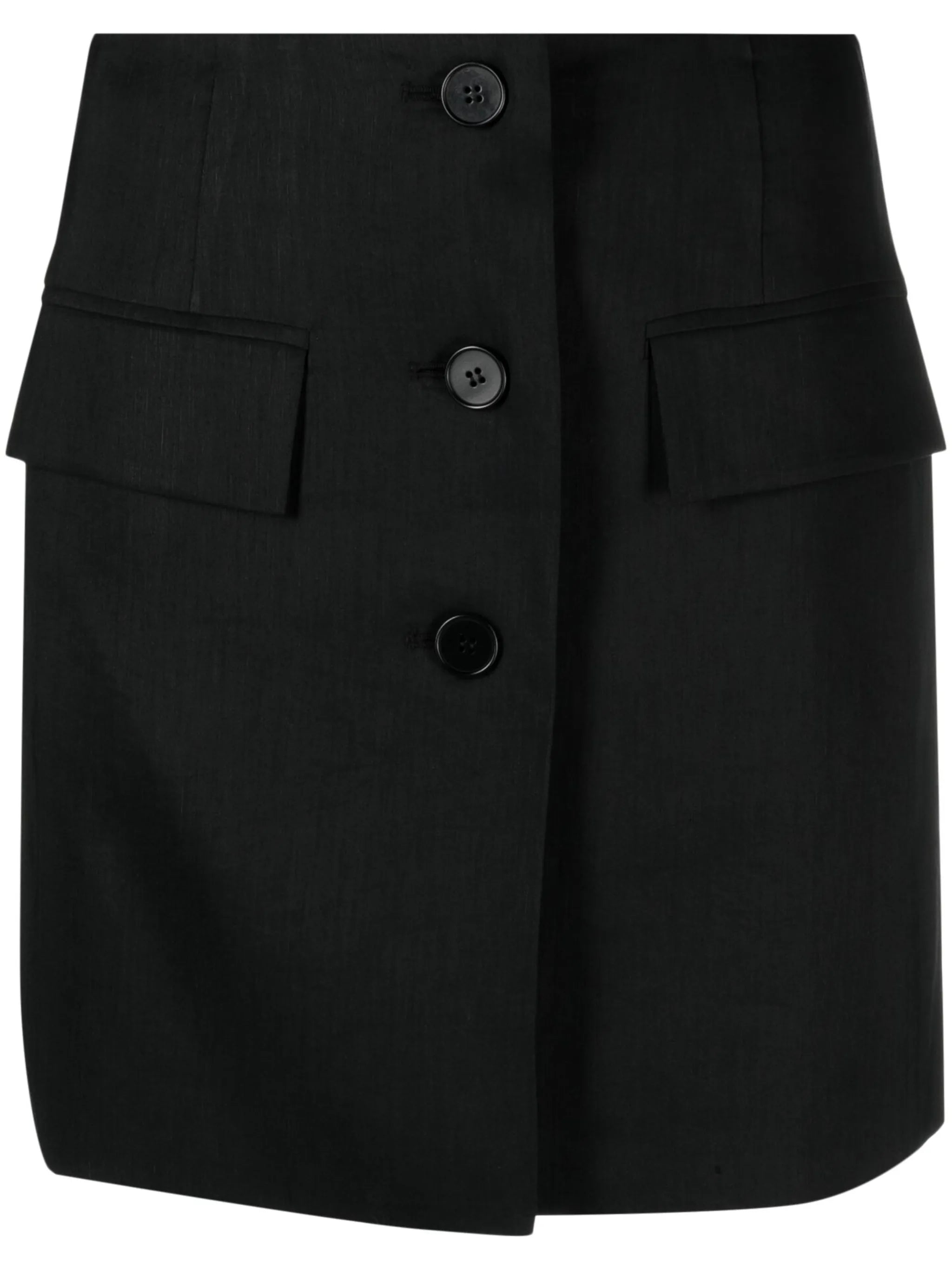 low-rise button-up skirt