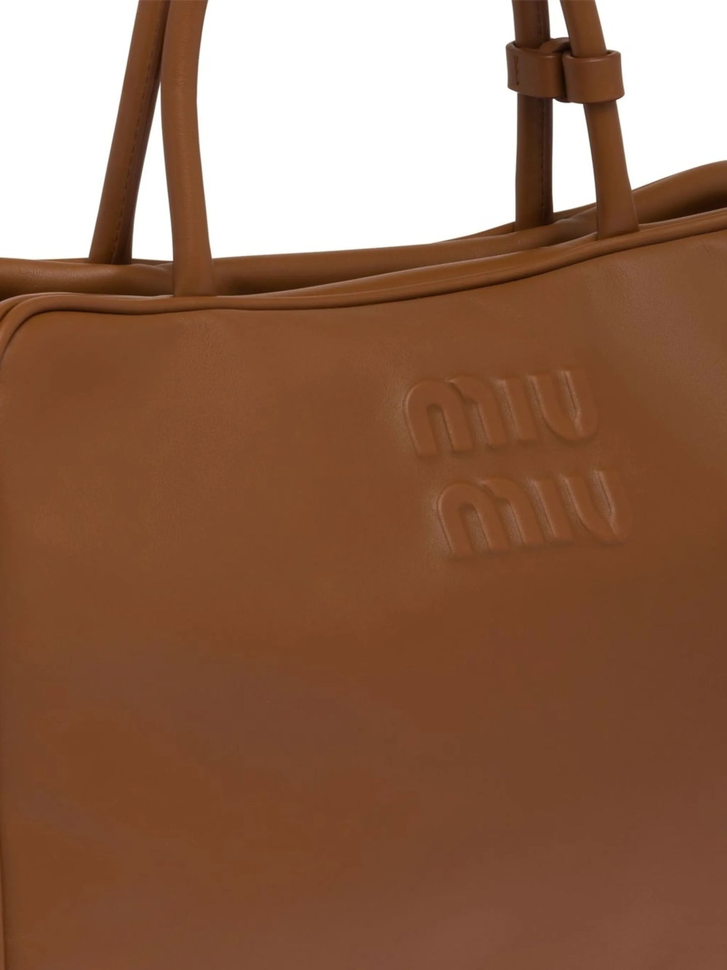 debossed-logo leather tote bag