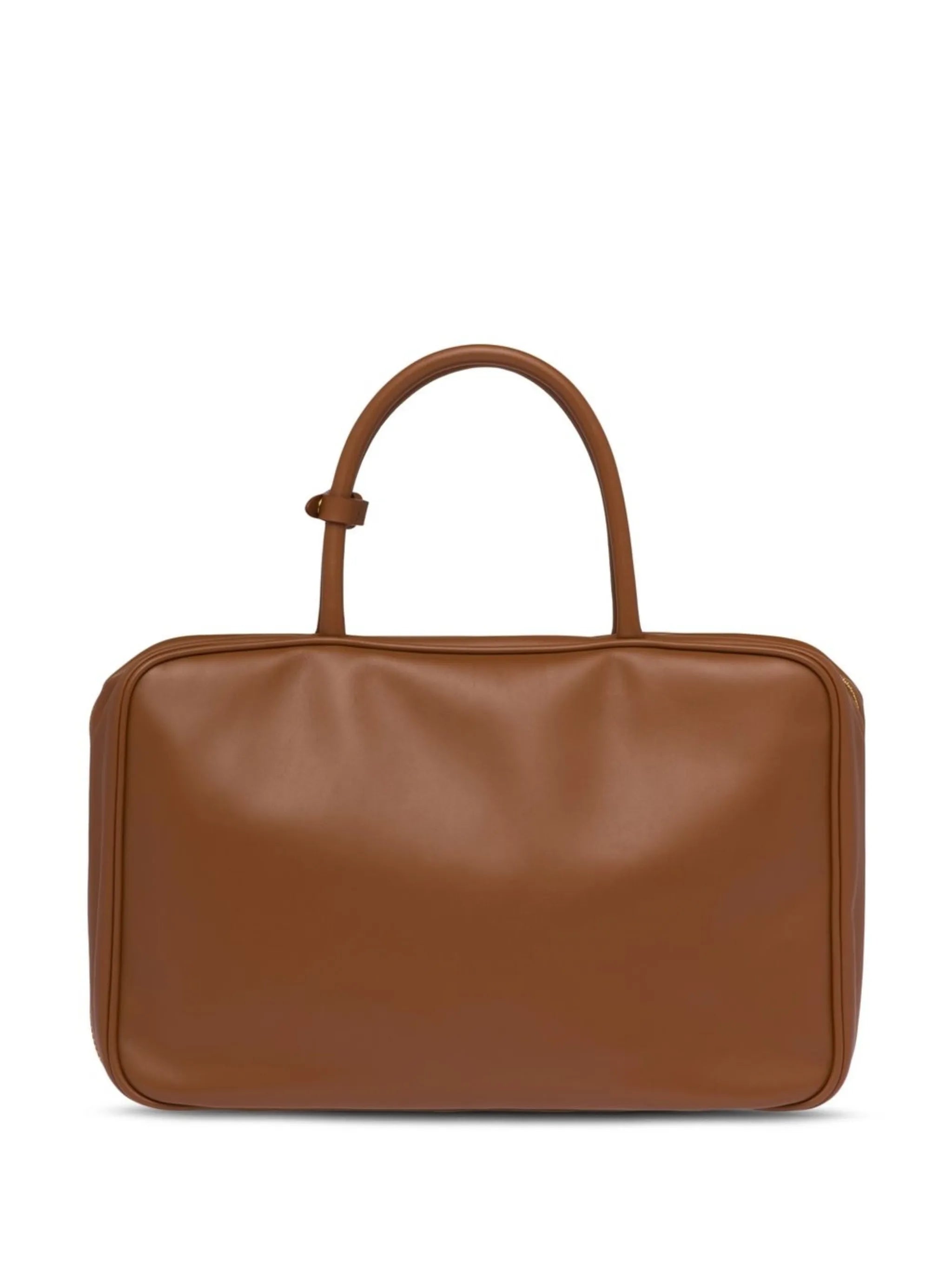 debossed-logo leather tote bag