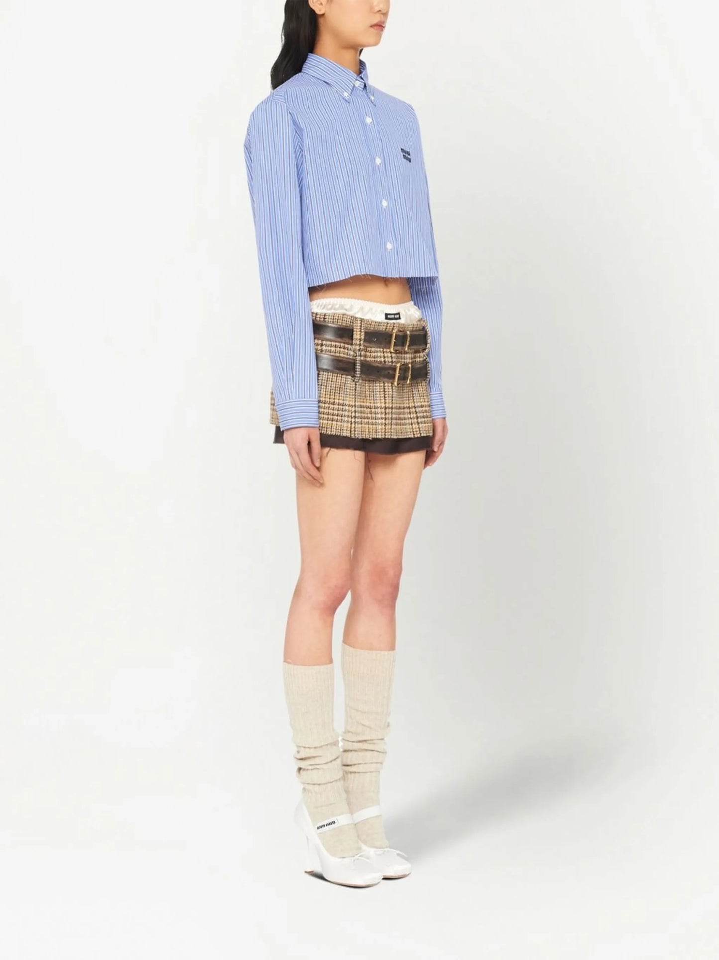 striped cropped shirt