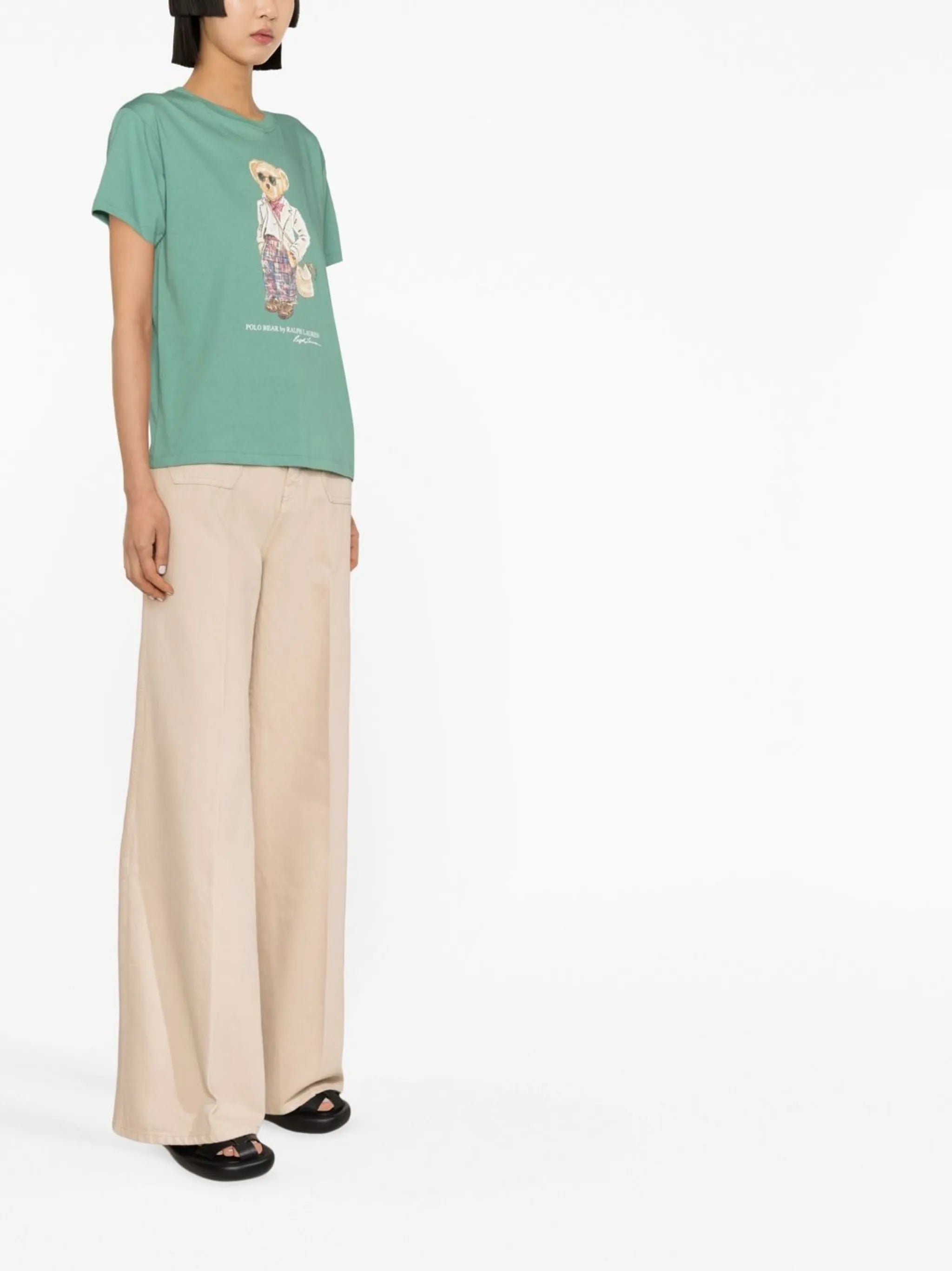 teddy-print cotton T-shirt