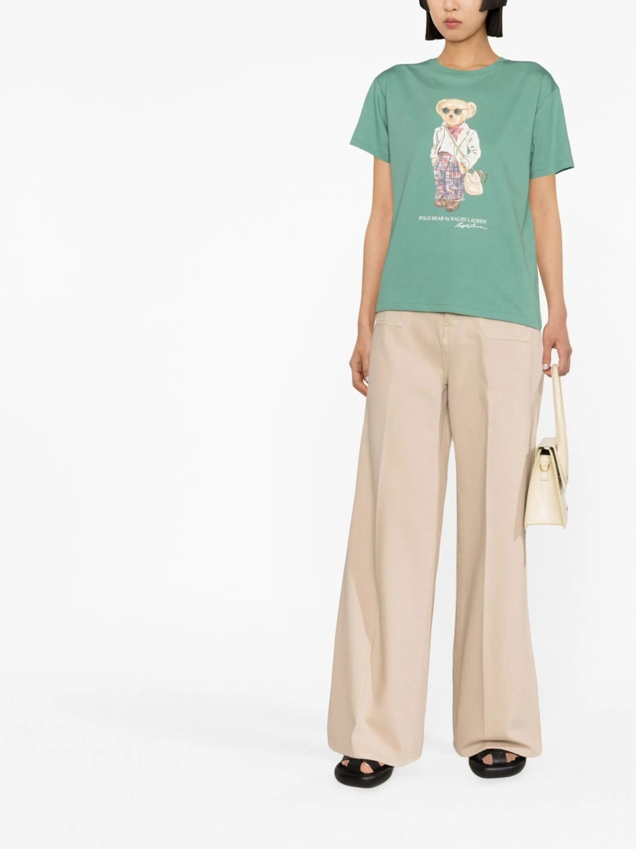 teddy-print cotton T-shirt