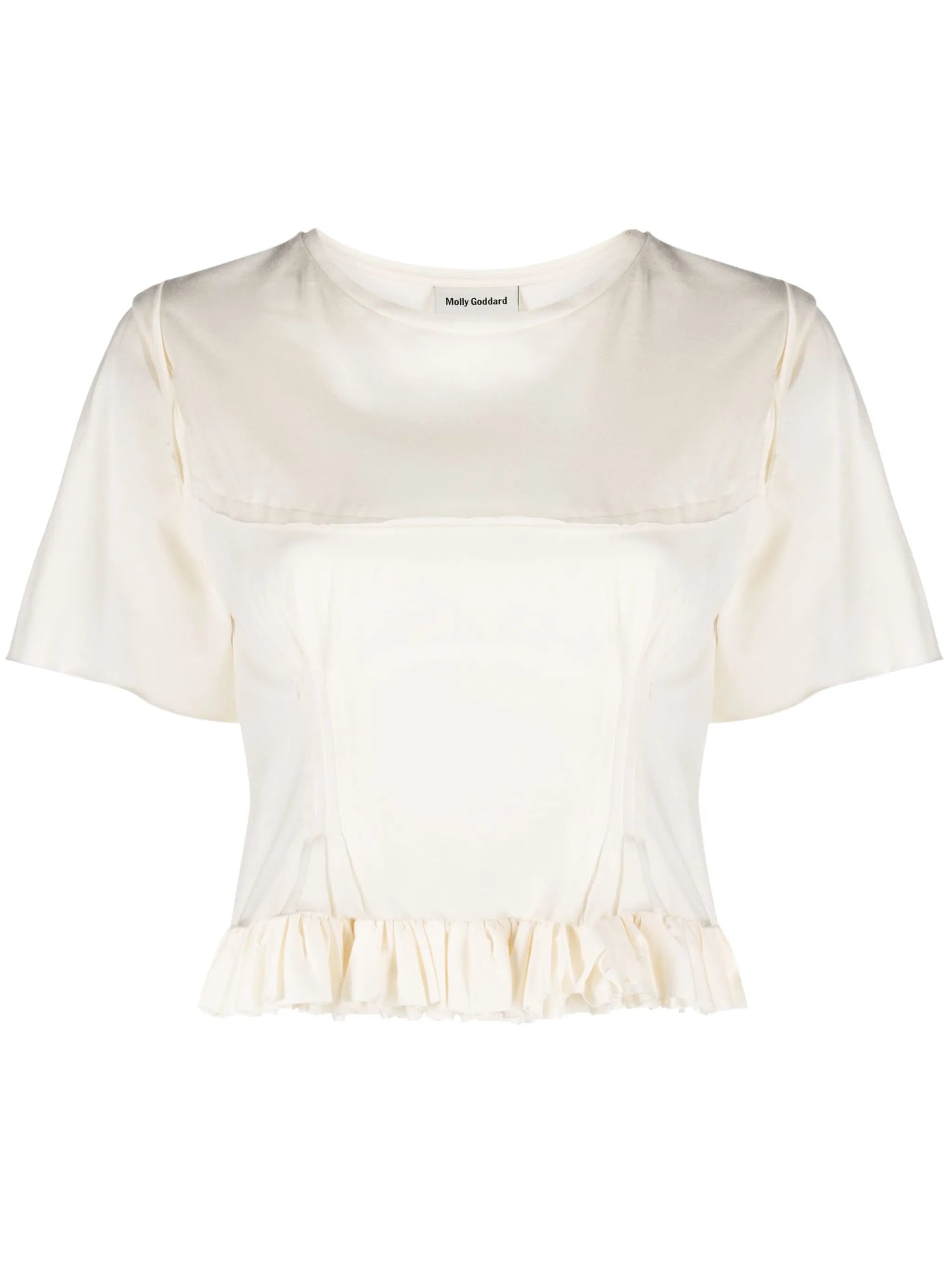 ruffle-hem cotton T-shirt
