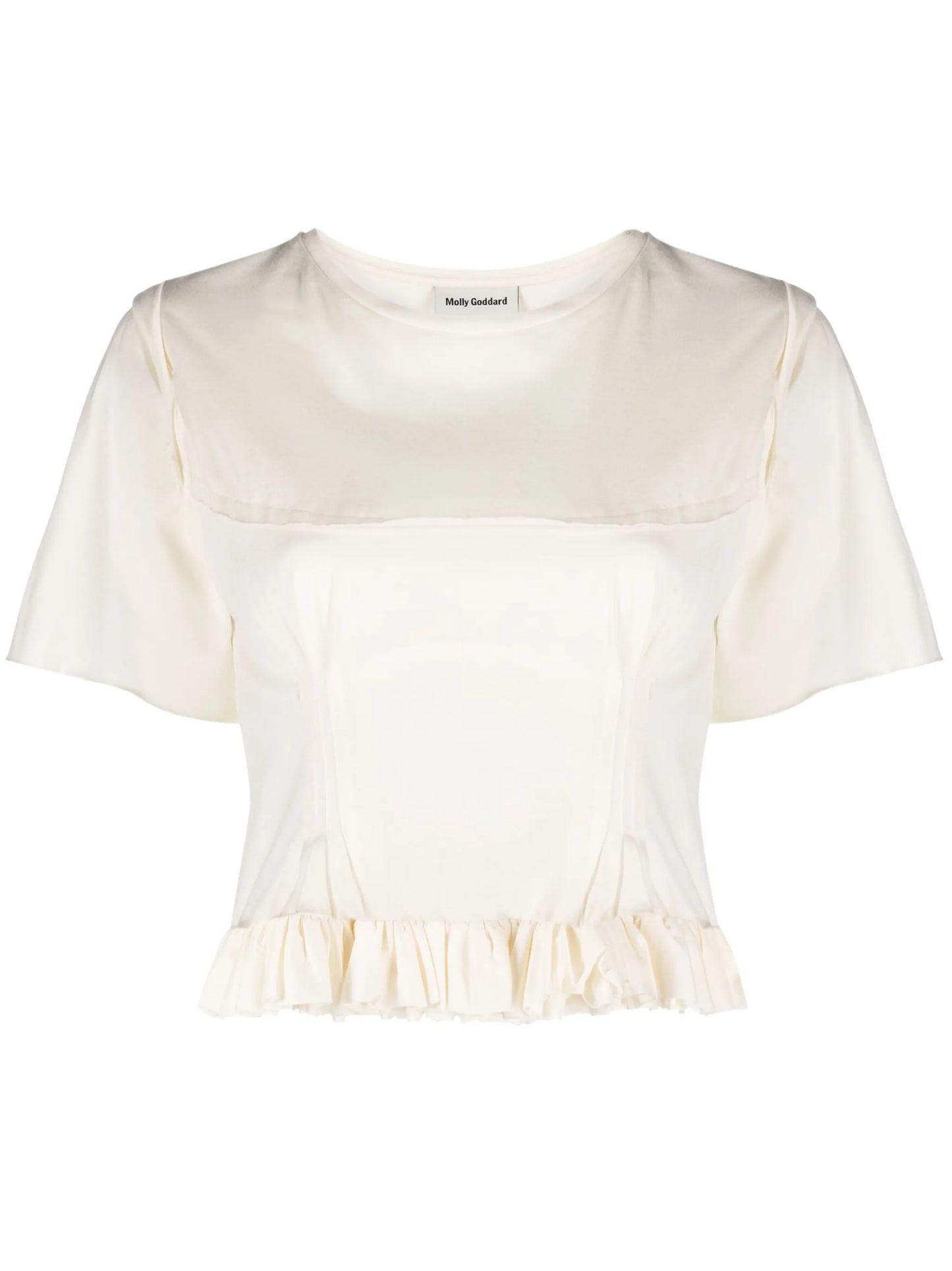 ruffle-hem cotton T-shirt