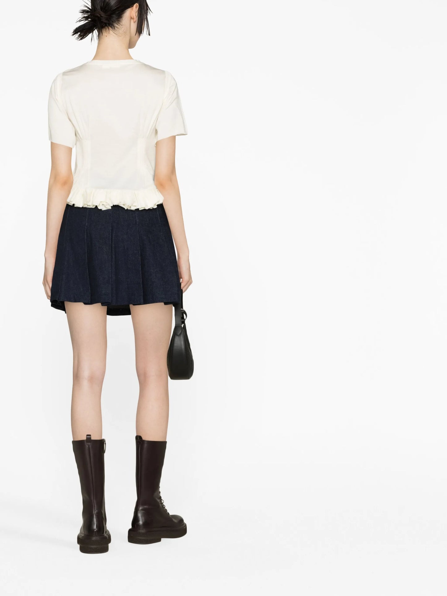 ruffle-hem cotton T-shirt