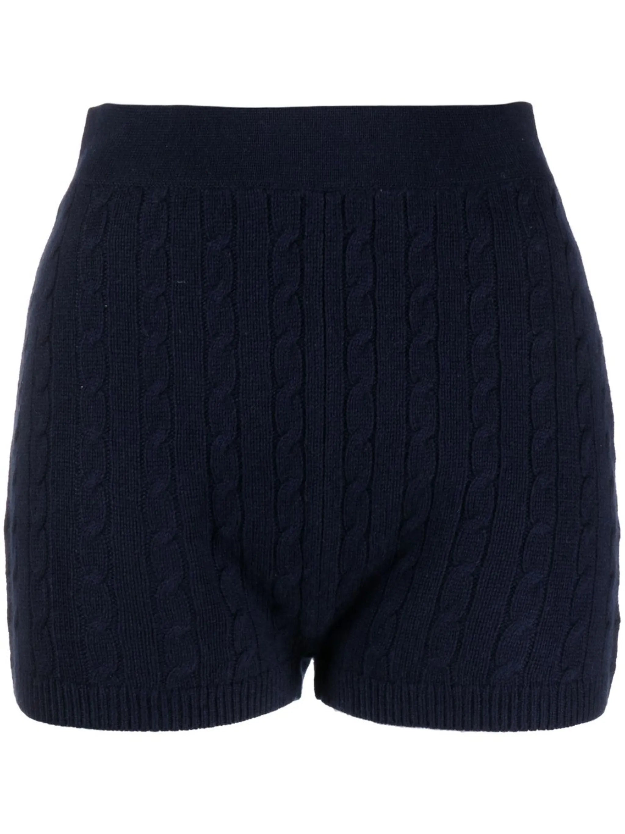 elasticated knitted shorts