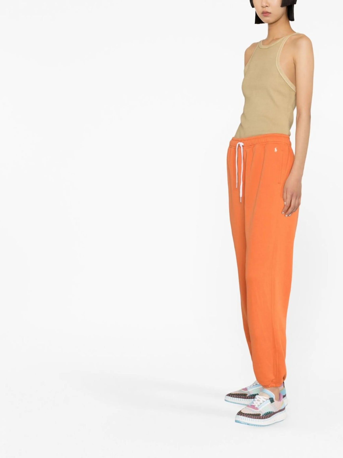 drawstring tapered track pants