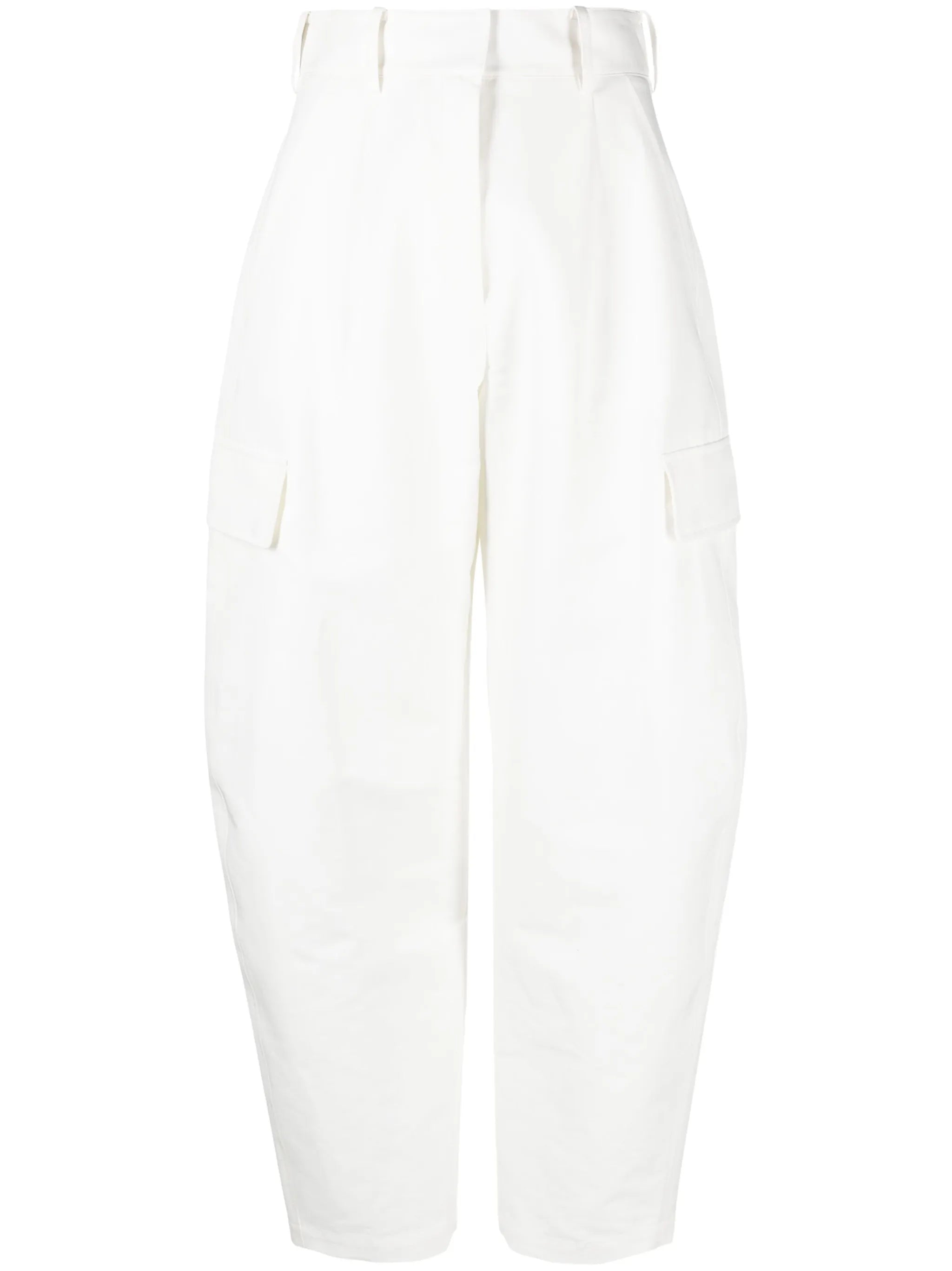 cropped-leg high-waisted cargo pants