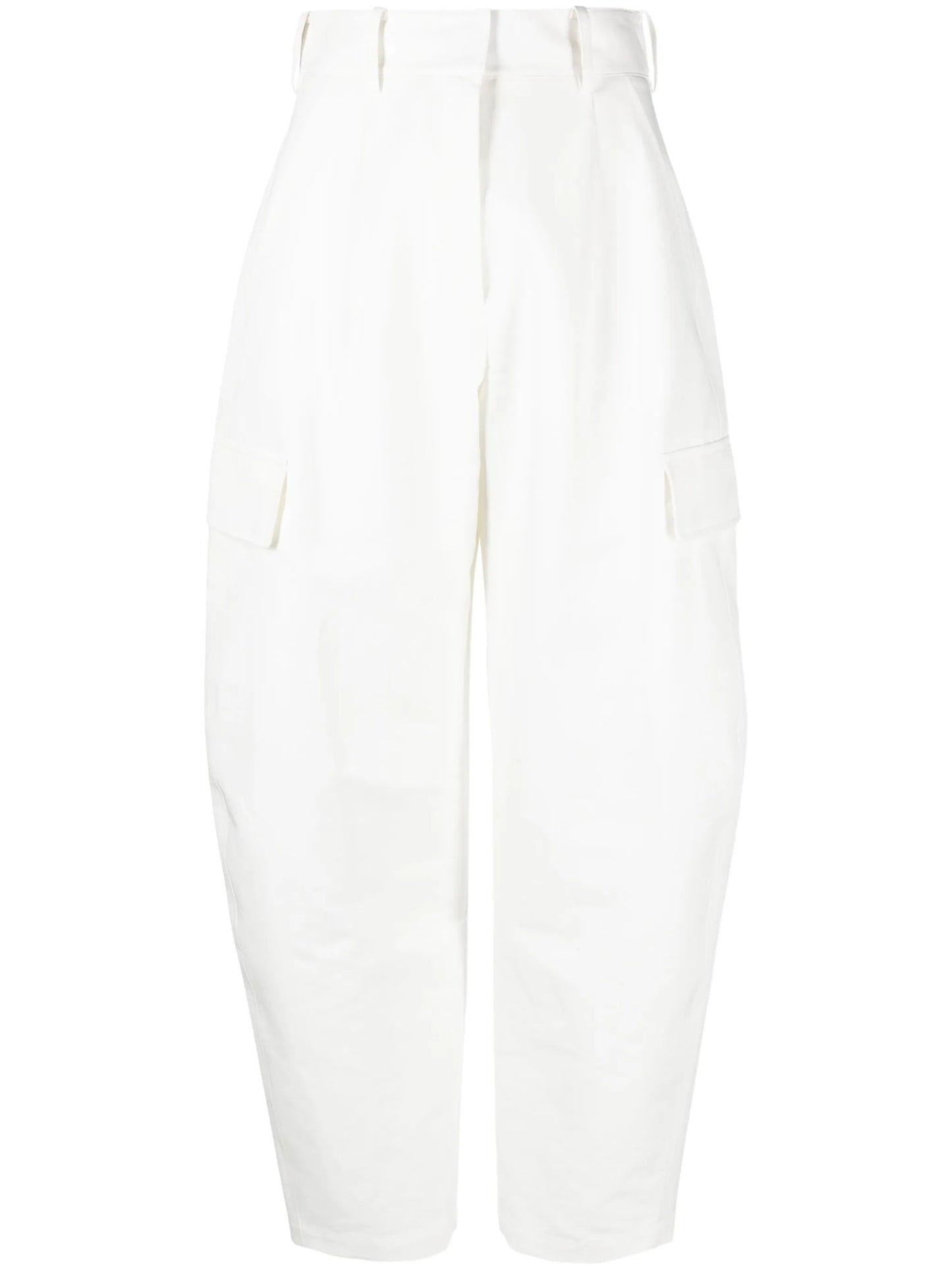 cropped-leg high-waisted cargo pants