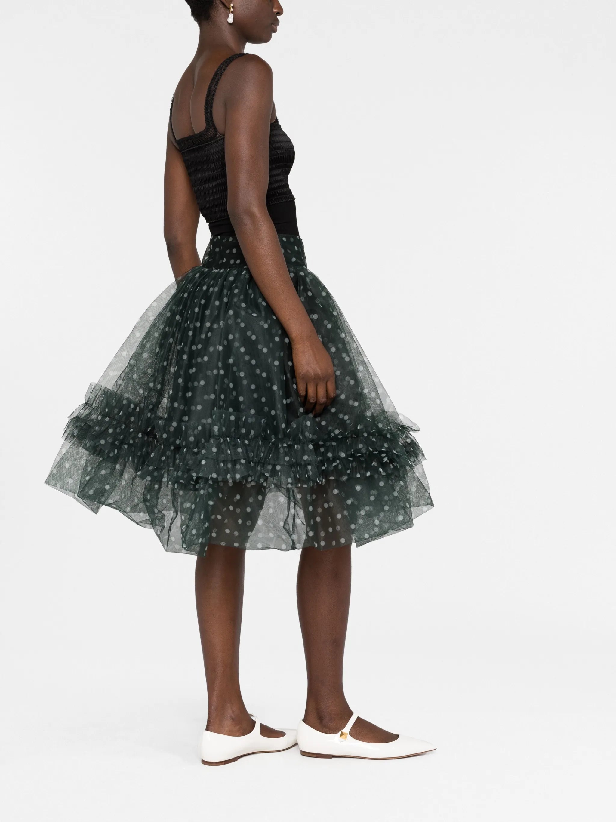 Bonnie polka dot tulle midi skirt