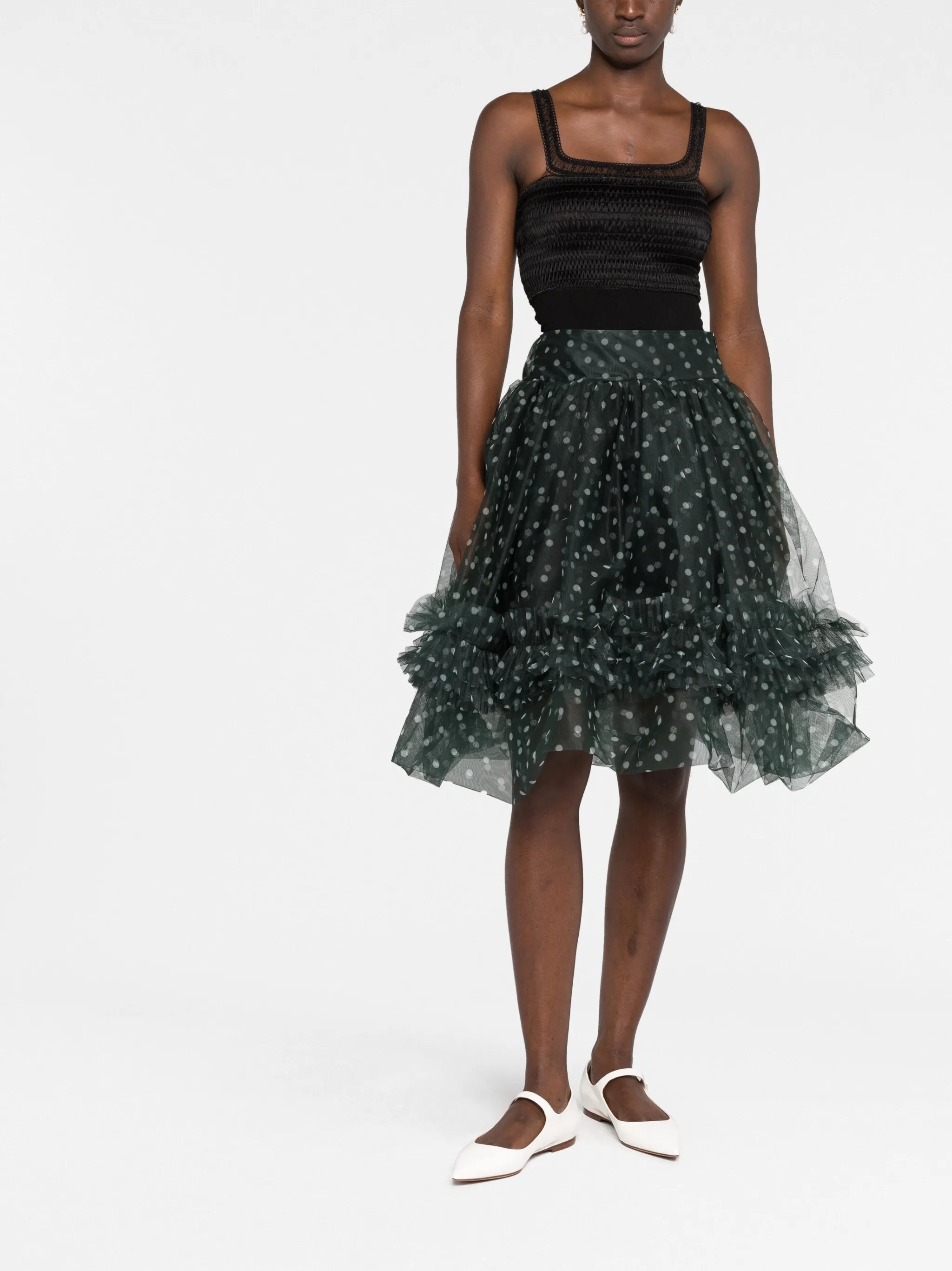 Bonnie polka dot tulle midi skirt