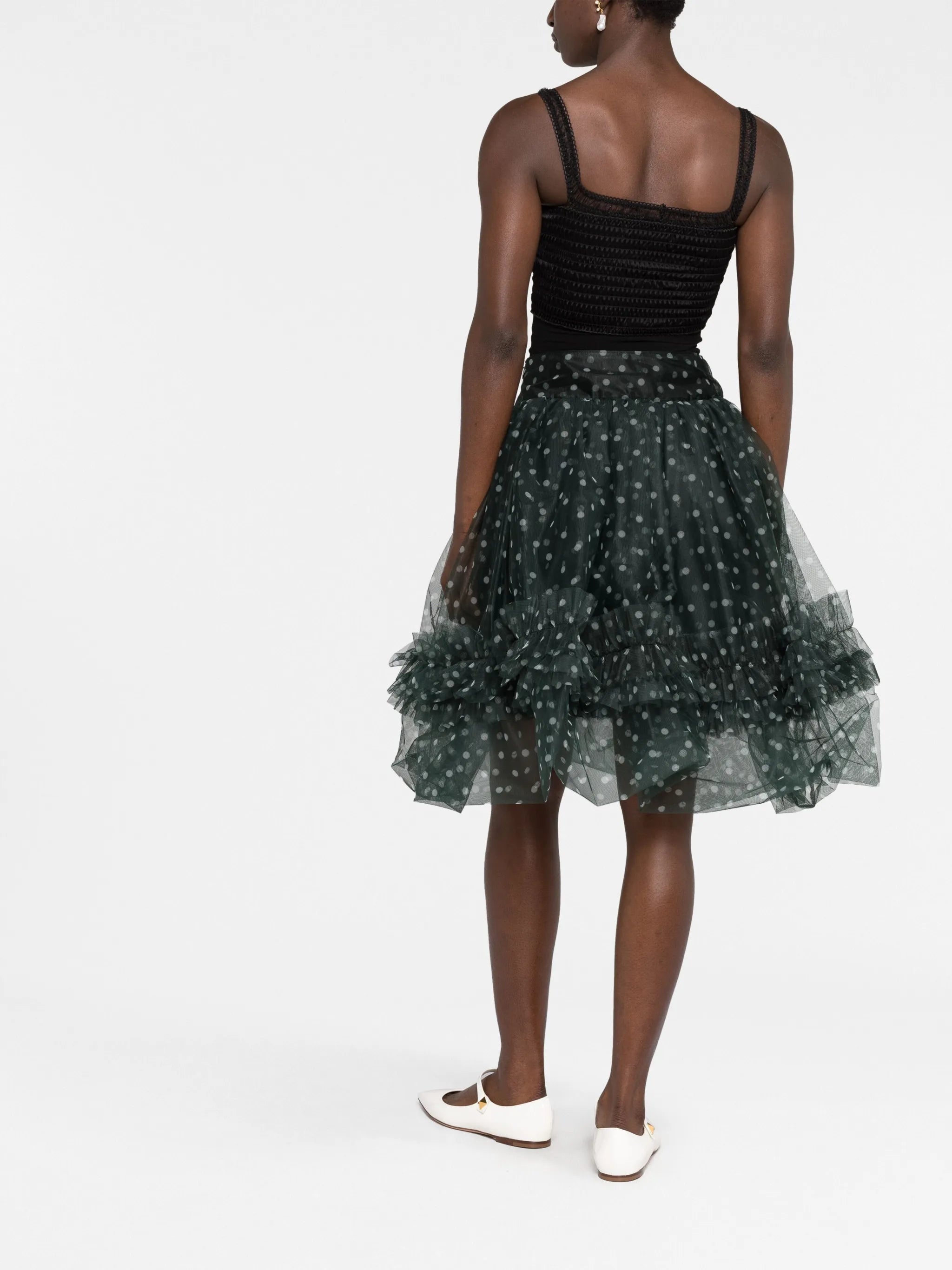 Bonnie polka dot tulle midi skirt