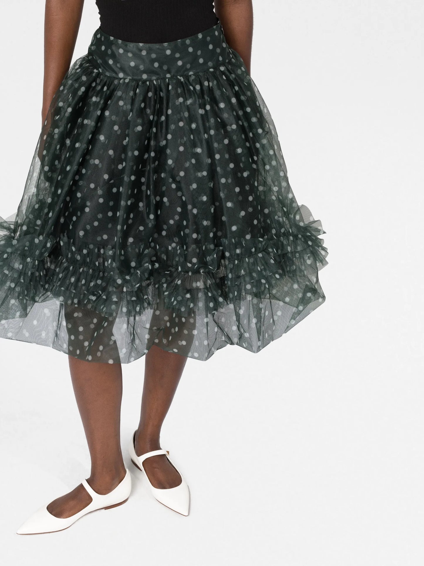 Bonnie polka dot tulle midi skirt