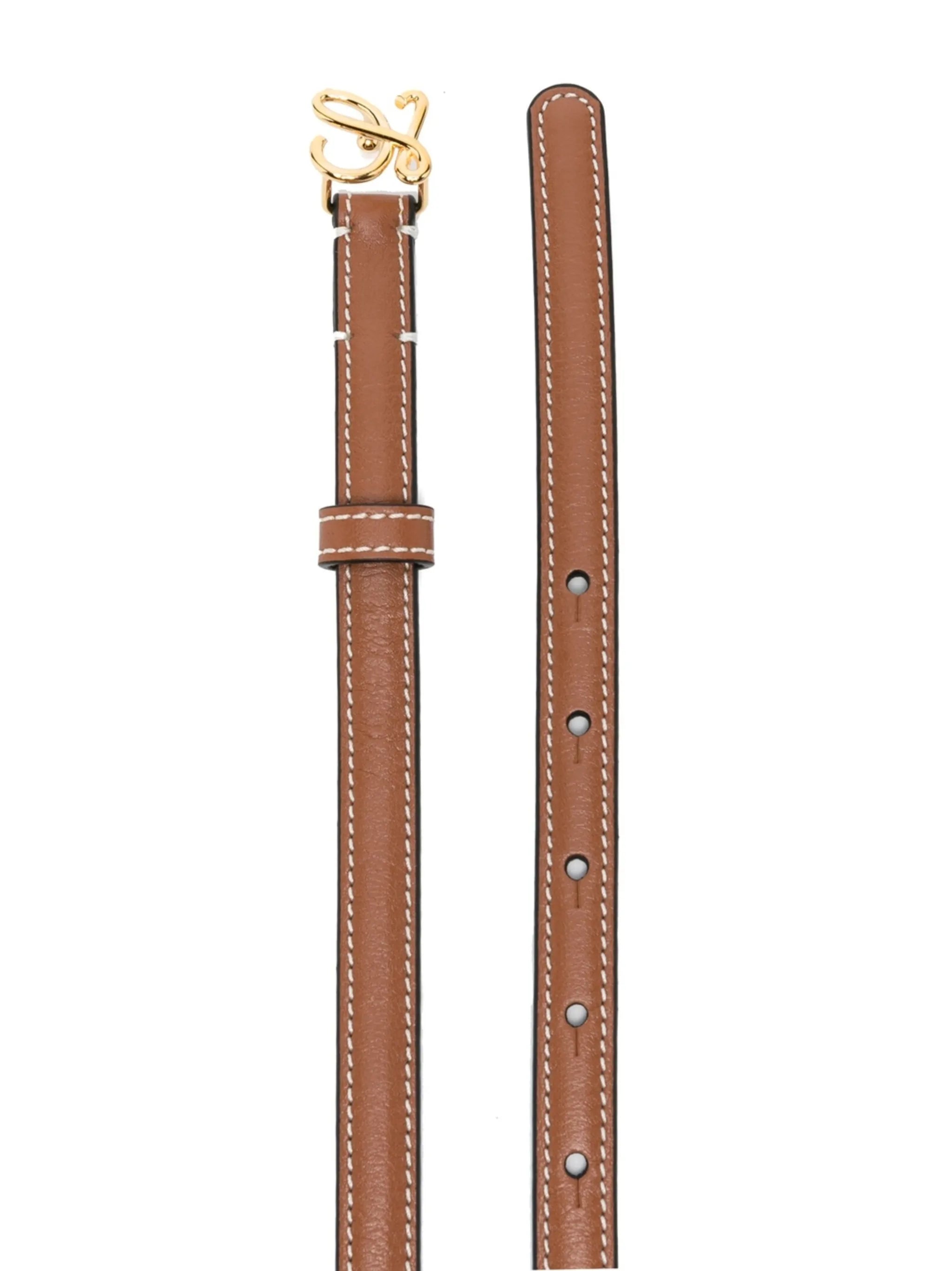 logo-buckle leather belt