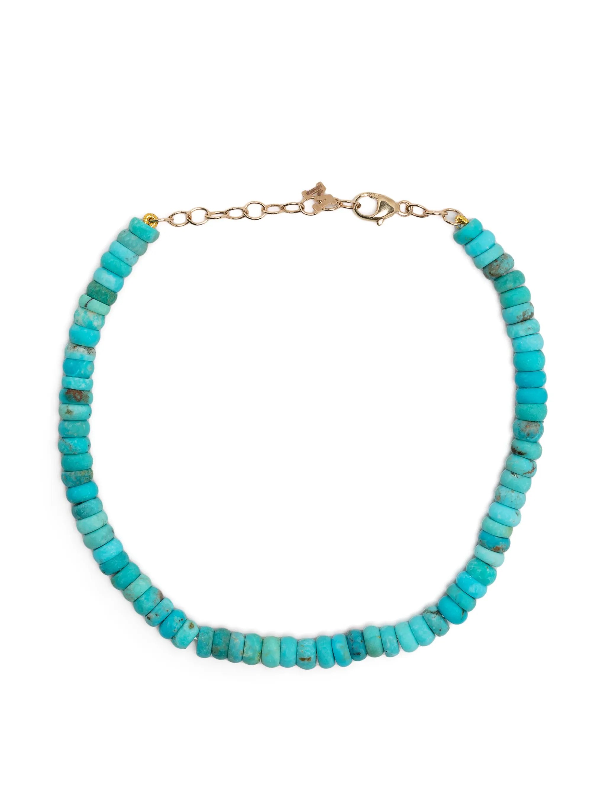 14kt yellow gold turquoise bead bracelet