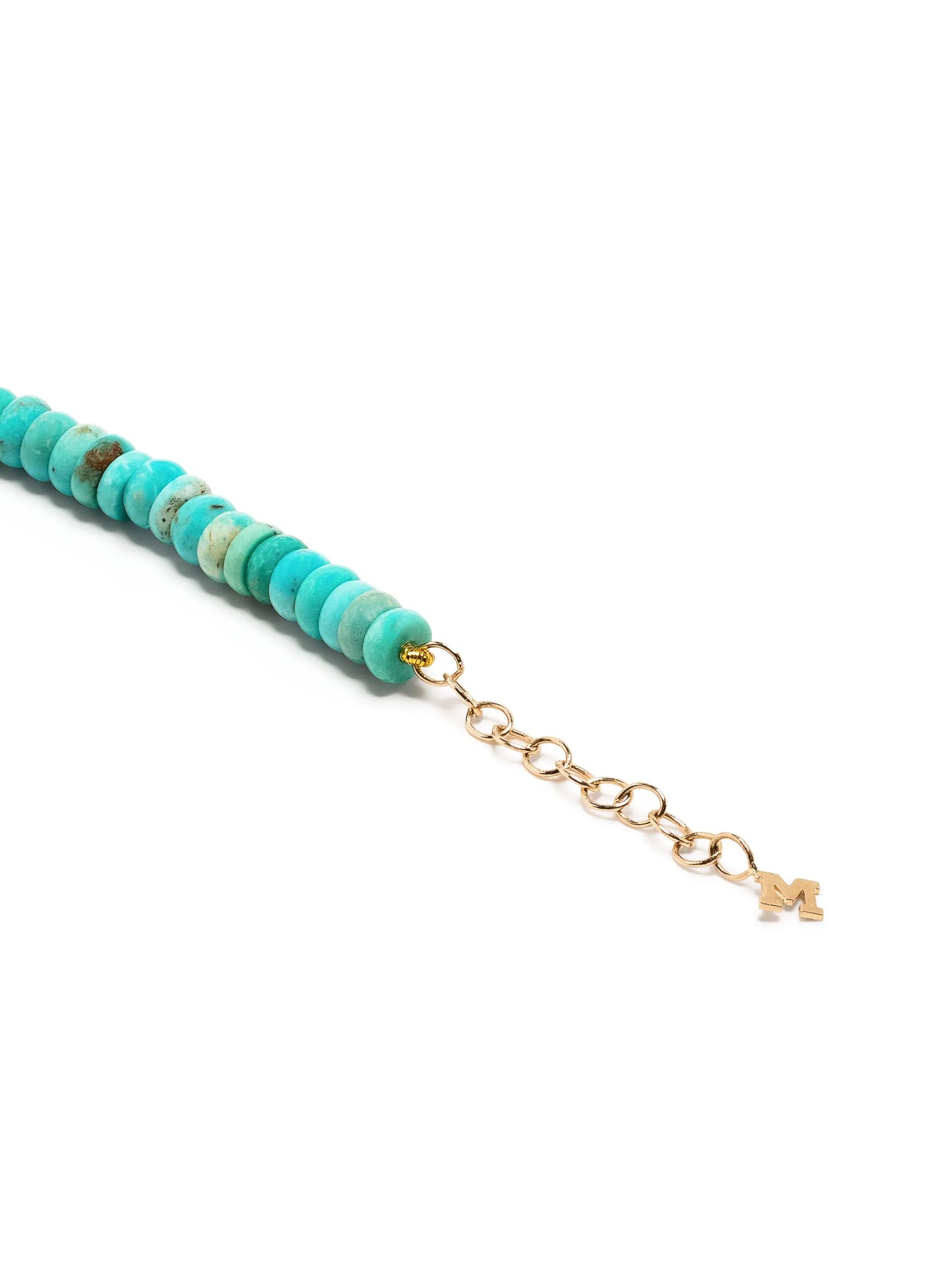 14kt yellow gold turquoise bead bracelet