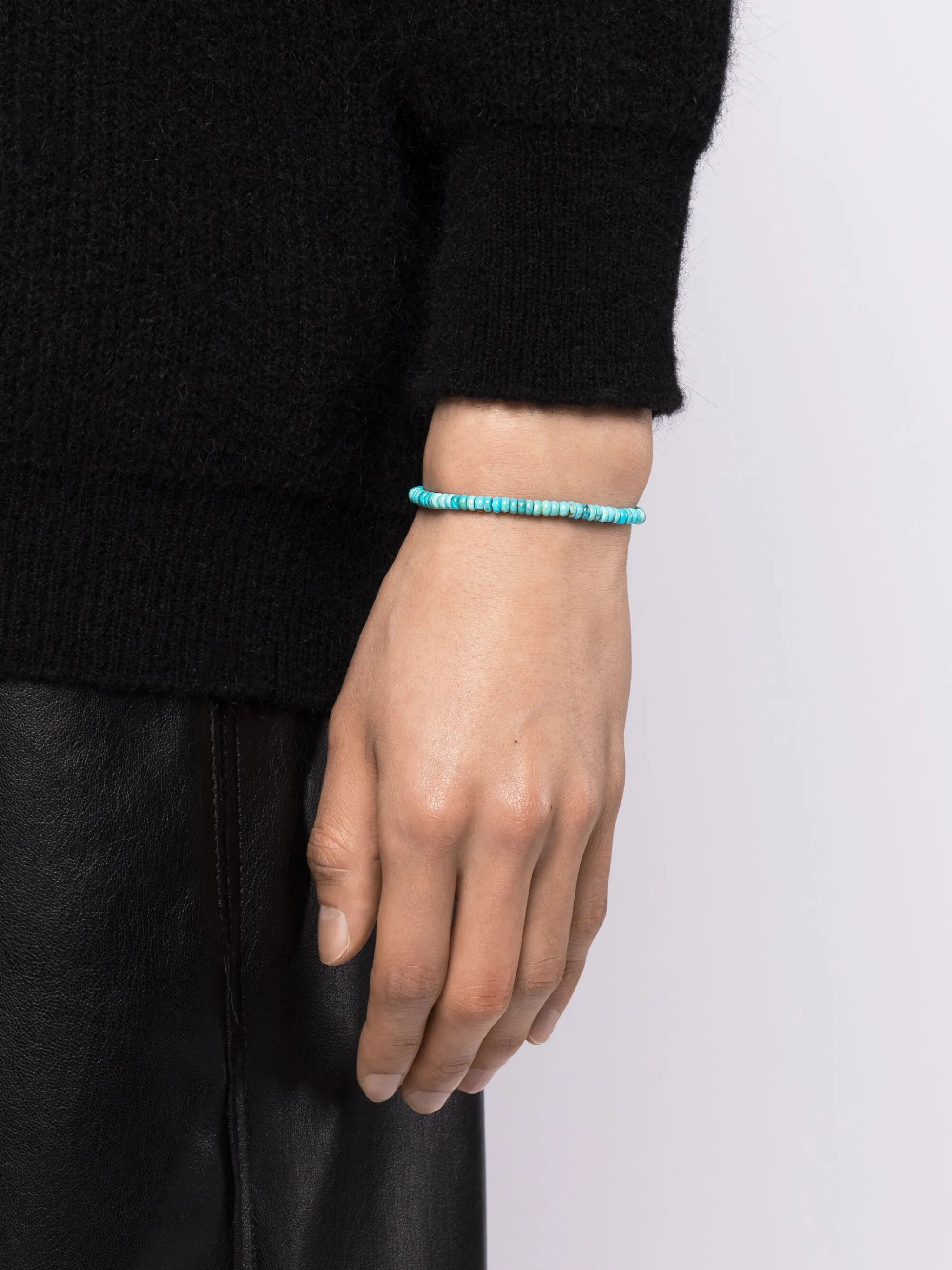 14kt yellow gold turquoise bead bracelet