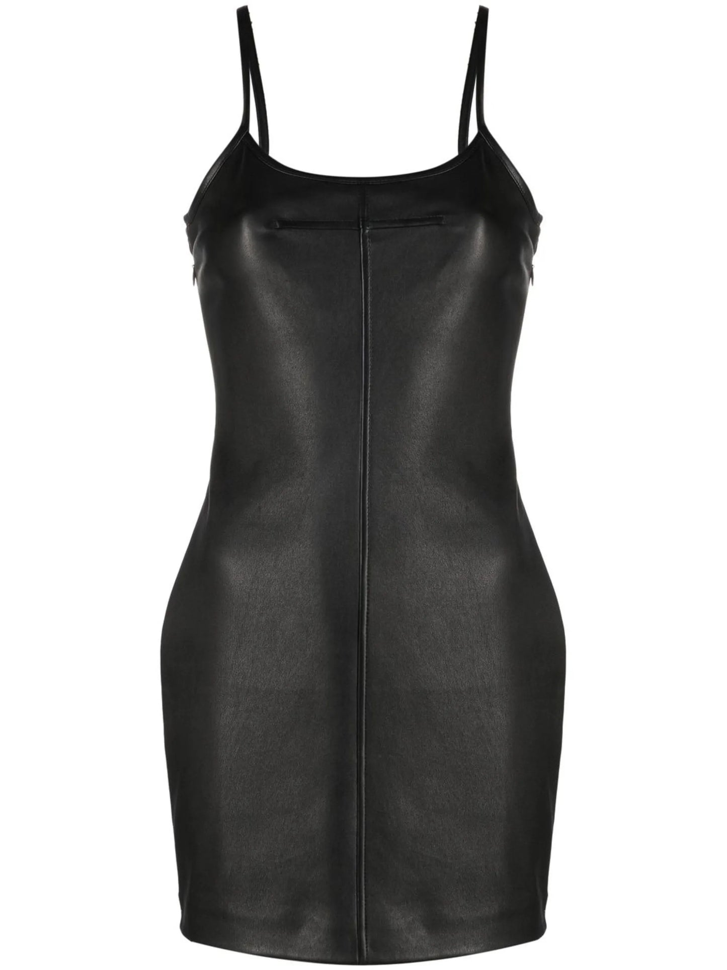 leather slip minidress